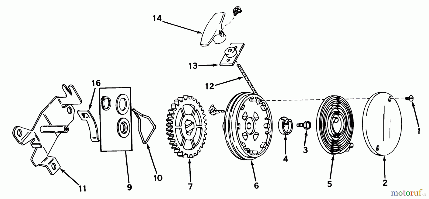  Toro Neu Mowers, Walk-Behind Seite 1 18070 - Toro Lawnmower, 1972 (2000001-2999999) REWIND STARTER NO. 590450A