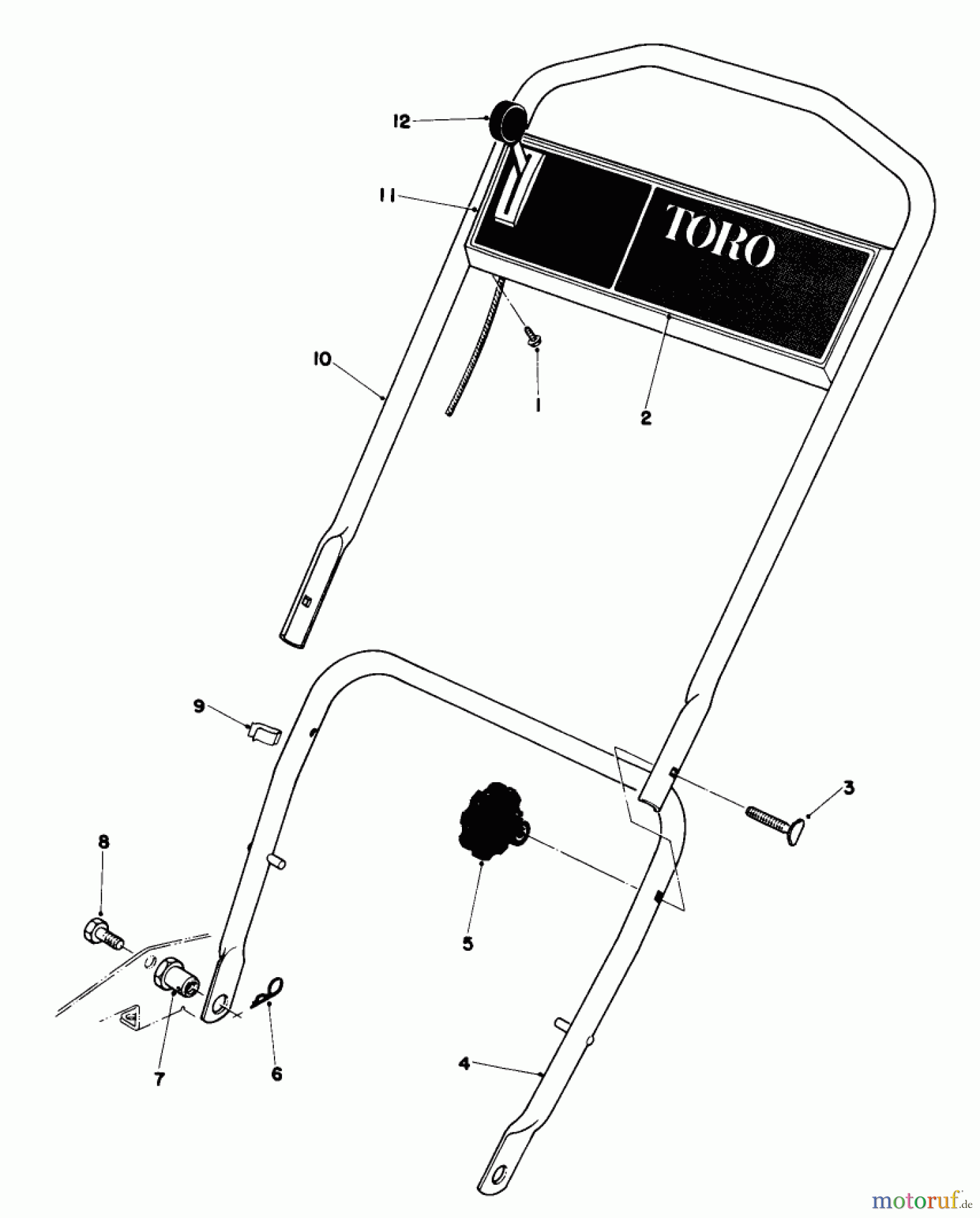  Toro Neu Mowers, Walk-Behind Seite 1 18090 - Toro Lawnmower, 1979 (9000001-9999999) HANDLE ASSEMBLY