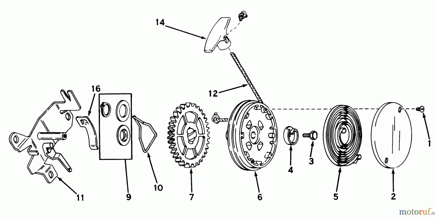  Toro Neu Mowers, Walk-Behind Seite 1 18090 - Toro Lawnmower, 1979 (9000001-9999999) REWIND STARTER NO. 590519