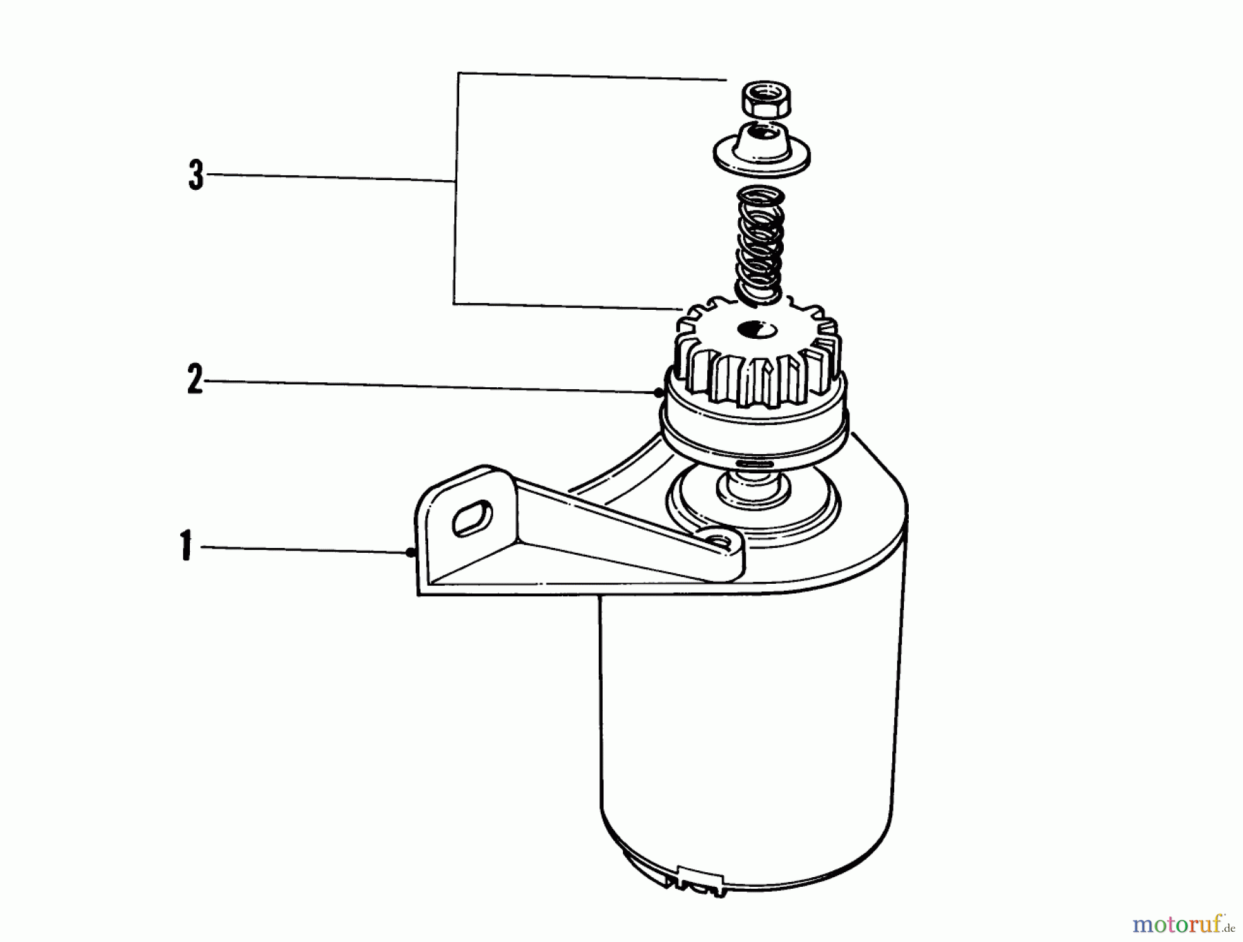  Toro Neu Mowers, Walk-Behind Seite 1 18208 - Toro Guardian Lawnmower, 1971 (1000001-1999999) STARTER MOTOR ASSEMBLY MODEL NO. 18208 & 18257