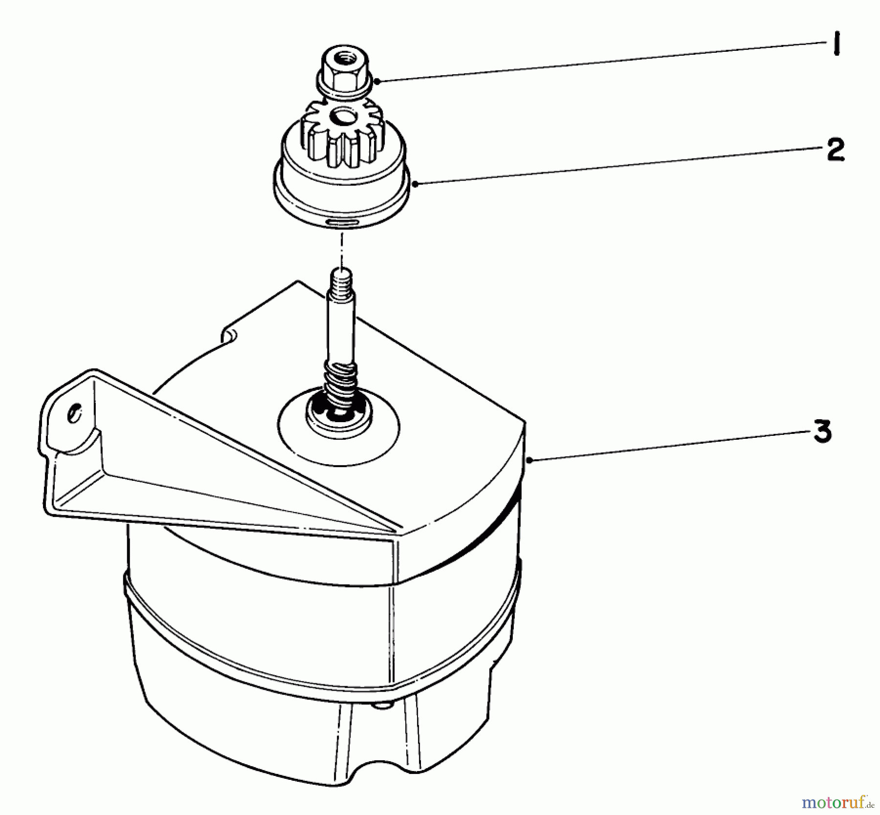  Toro Neu Mowers, Walk-Behind Seite 1 18208 - Toro Guardian Lawnmower, 1972 (2000001-2999999) STARTER MOTOR ASSEMBLY MODEL NO. 18208 AND 18257