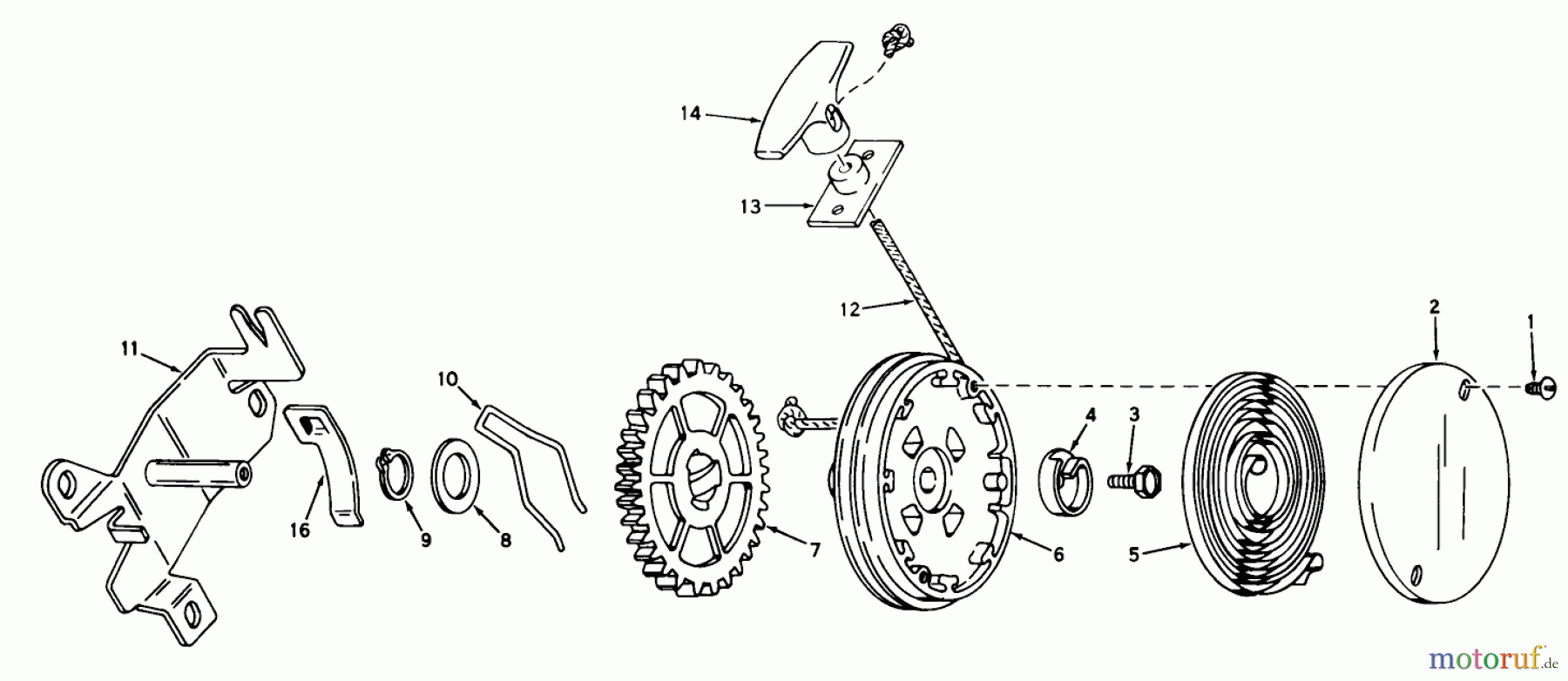  Toro Neu Mowers, Walk-Behind Seite 1 18212 - Toro Whirlwind Lawnmower, 1968 (8000001-8999999) REWIND STARTER NO. 590450