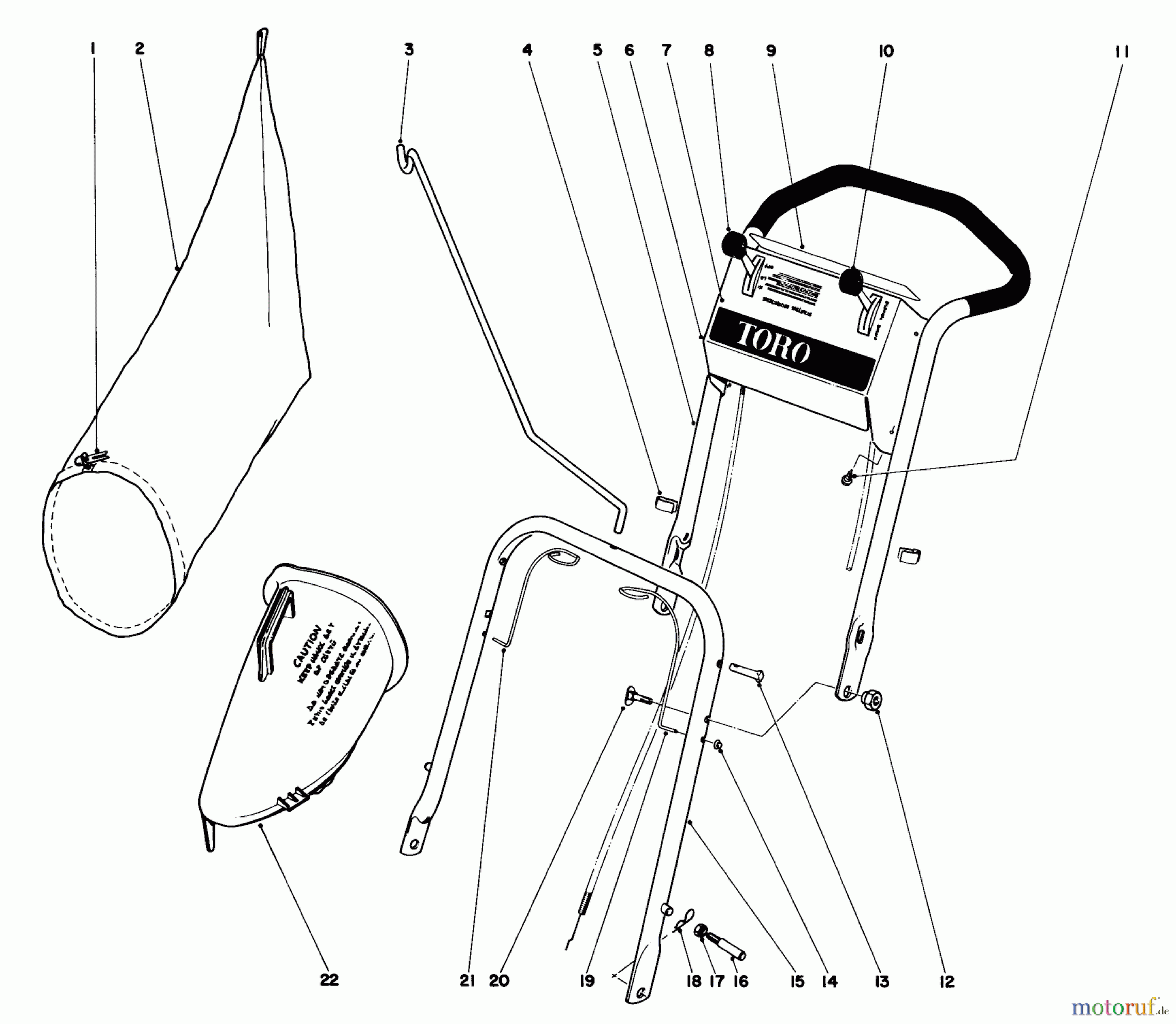  Toro Neu Mowers, Walk-Behind Seite 1 19273 - Toro Guardian Lawnmower, 1973 (3000001-3999999) HANDLE ASSEMBLY MODEL 19273