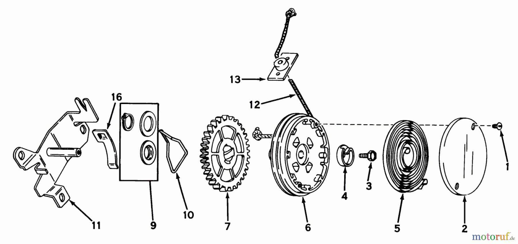  Toro Neu Mowers, Walk-Behind Seite 1 20571 - Toro Guardian Lawnmower, 1971 (1000001-1999999) REWIND STARTER NO. 590450A