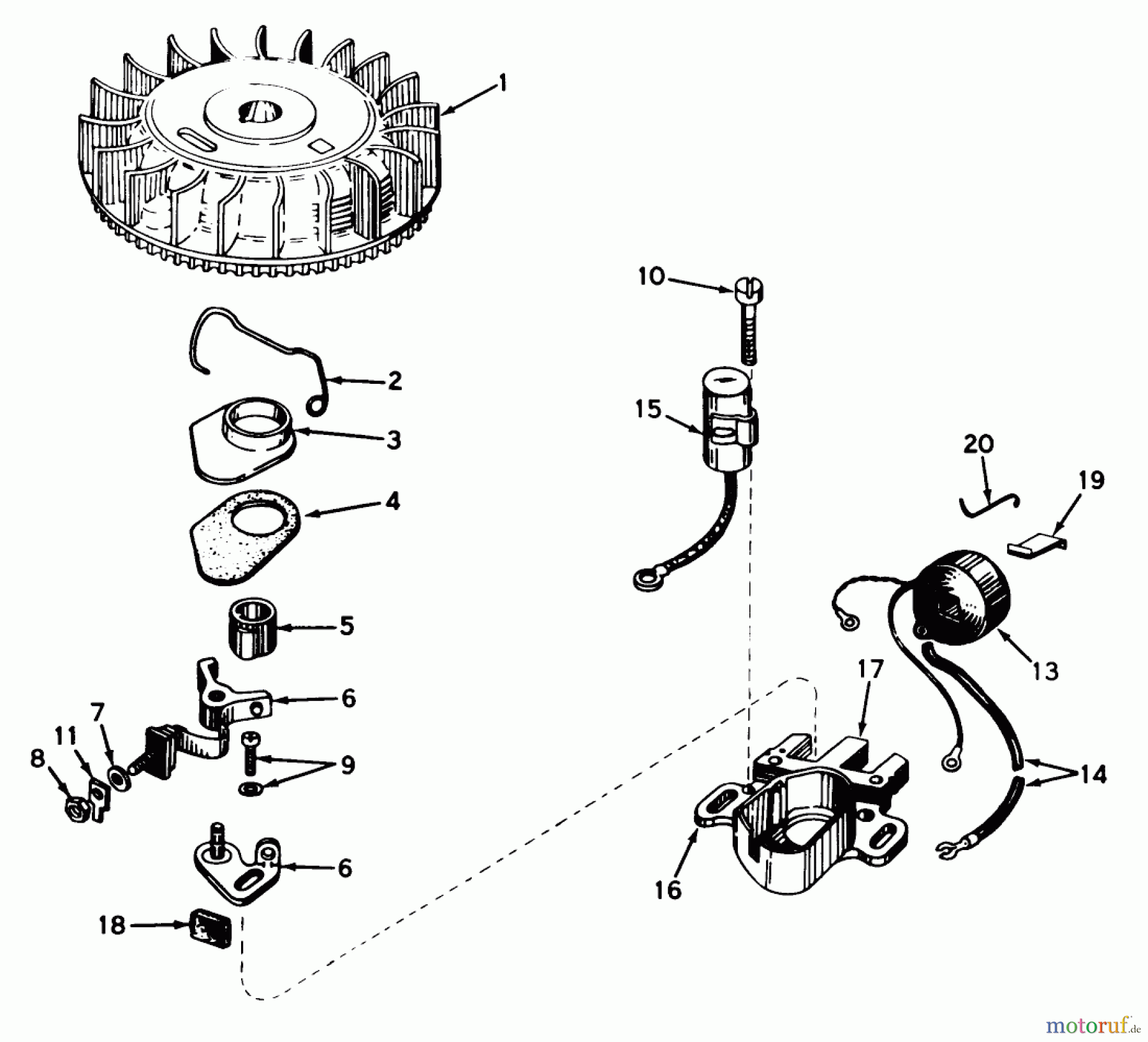  Toro Neu Mowers, Walk-Behind Seite 1 20571 - Toro Guardian Lawnmower, 1972 (2000001-2999999) MAGNETO NO. 610793