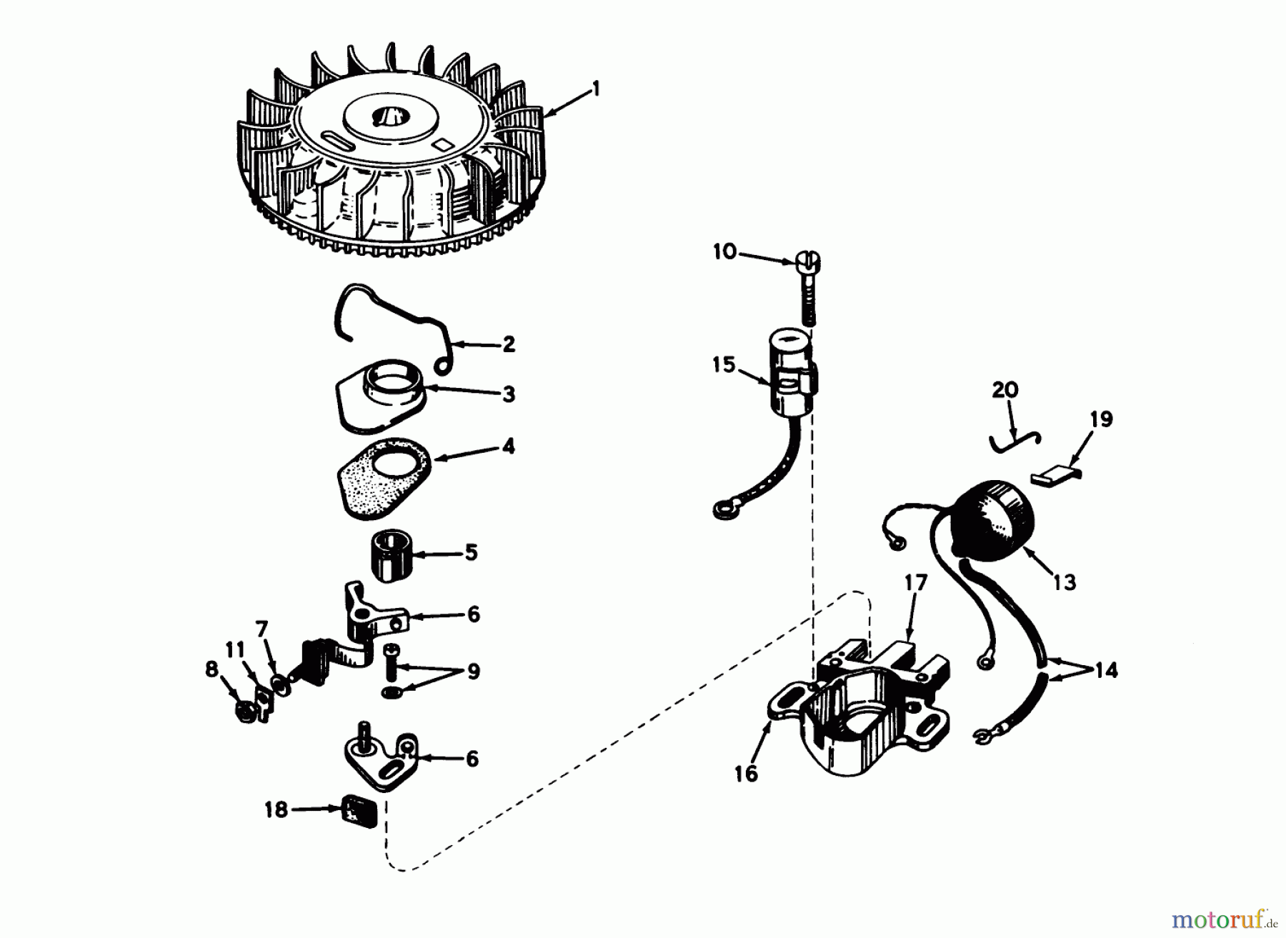  Toro Neu Mowers, Walk-Behind Seite 2 21500 - Toro Guardian Lawnmower, 1975 (5000001-5999999) MAGNETO NO. 610793