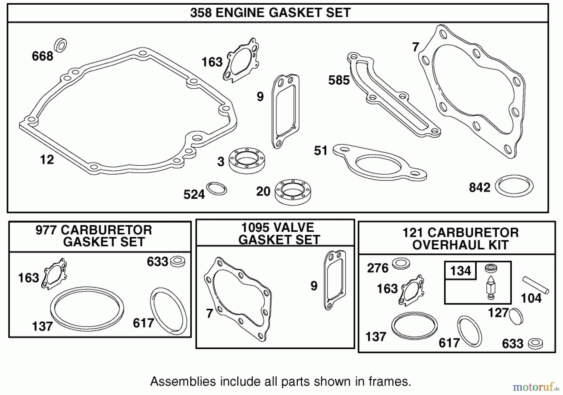  Toro Neu Mowers, Walk-Behind Seite 1 20010 (R-21P) - Toro Recycler Mower, R-21P, 2002 (220000001-220999999) GASKET ASSEMBLY BRIGGS AND STRATTON MODEL 12H802-1776-B1