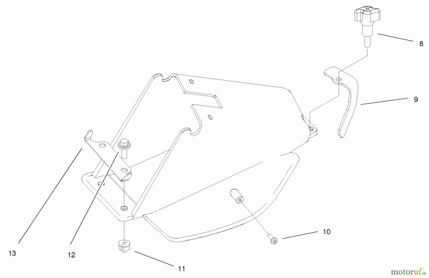  Toro Neu Mowers, Walk-Behind Seite 1 20020 (R-21S1) - Toro Recycler Mower, R-21S1, 2001 (210000001-210999999) REAR BAG TUNNEL ASSEMBLY