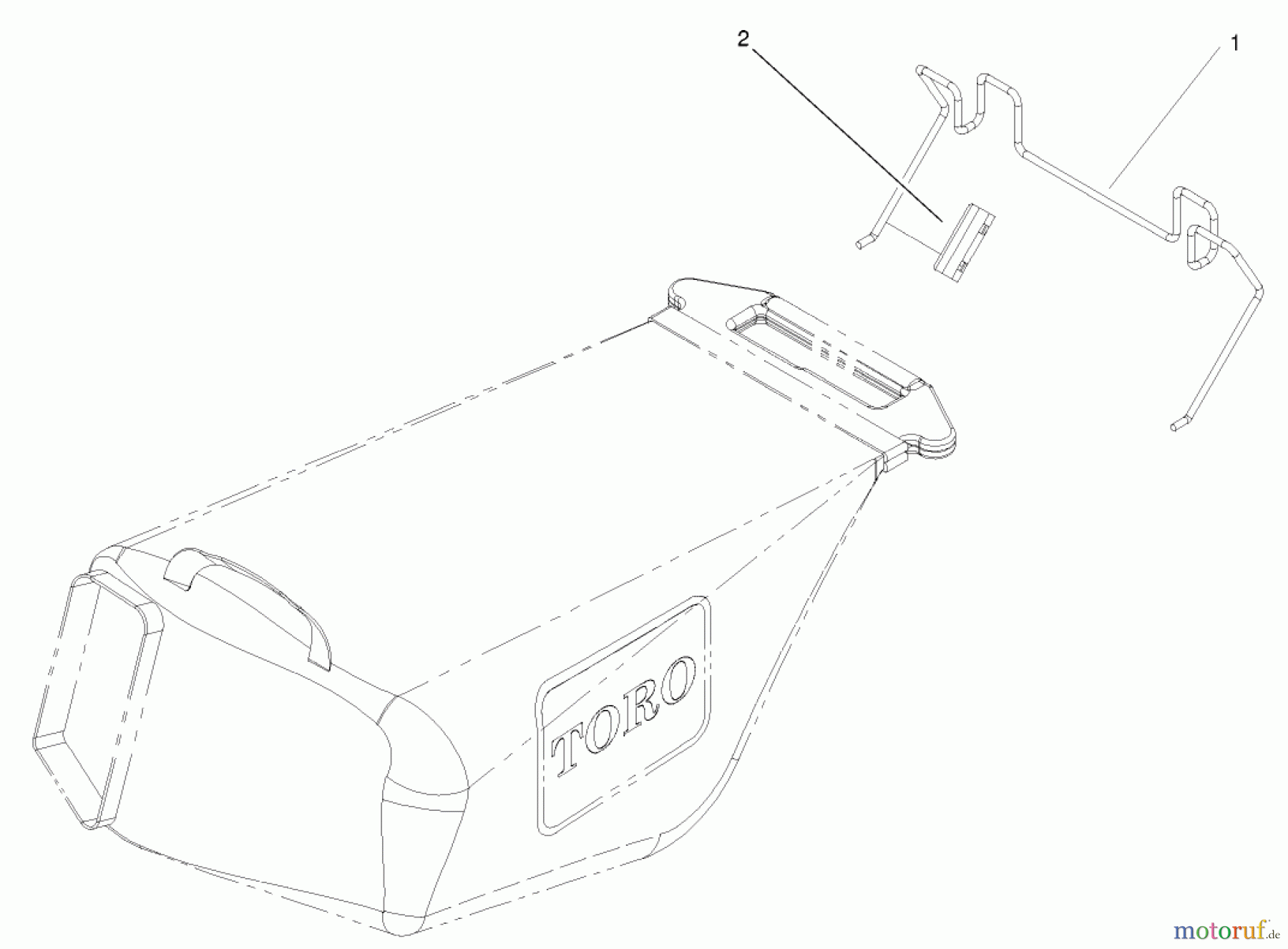  Toro Neu Mowers, Walk-Behind Seite 1 20020 (R-21S1) - Toro Recycler Mower, R-21S1, 2001 (210000001-210999999) REAR GRASS BAG ASSEMBLY