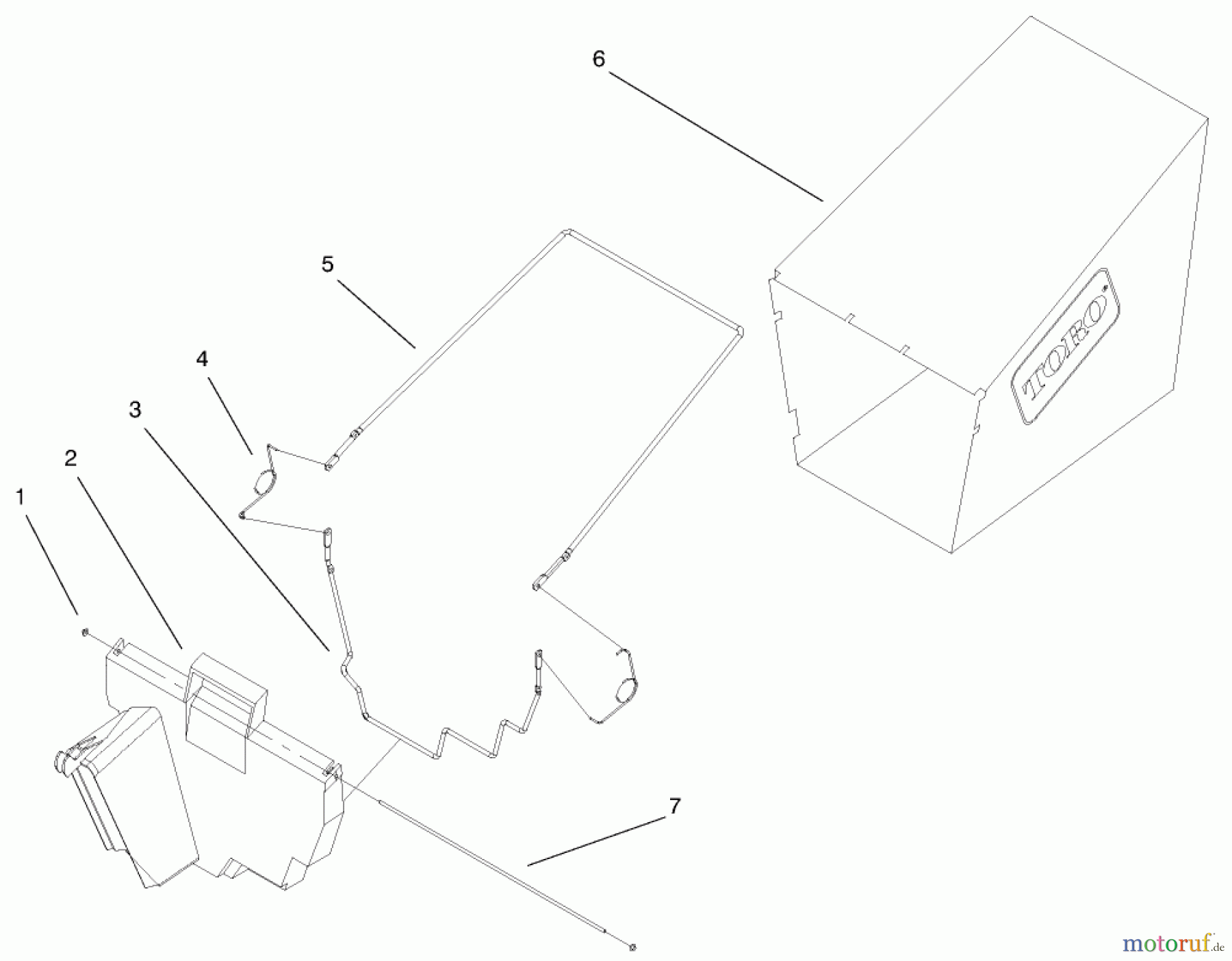  Toro Neu Mowers, Walk-Behind Seite 1 20022 (R-21S) - Toro Recycler Mower, R-21S, 2000 (200000001-200999999) BAGGING ASSEMBLY