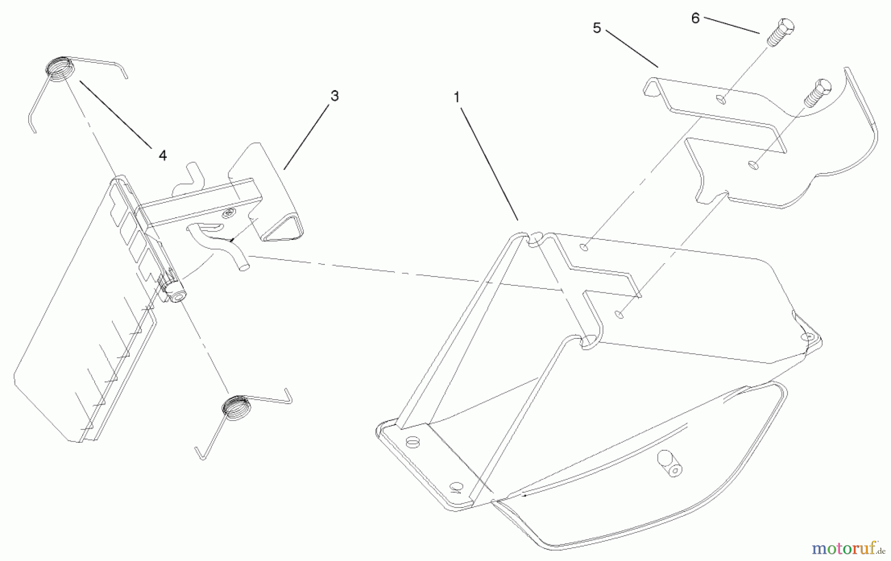  Toro Neu Mowers, Walk-Behind Seite 1 20025 - Toro Recycler Mower, 2001 (210000001-210999999) DISCHARGE CHUTE ASSEMBLY PART NO. 93-0274