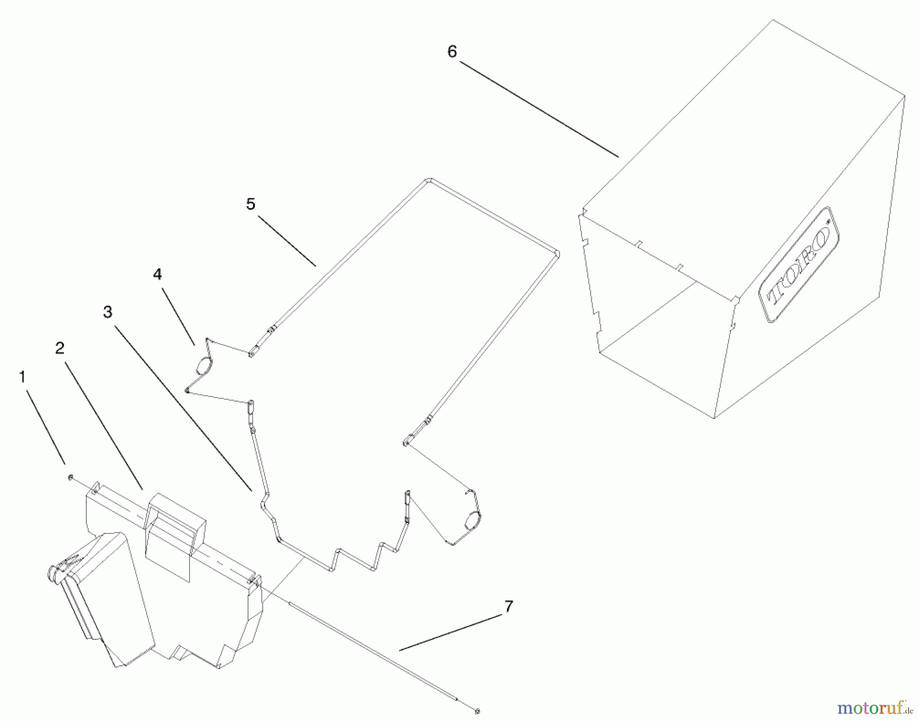  Toro Neu Mowers, Walk-Behind Seite 1 20027 (R-21OSB) - Toro Recycler Mower, R-21OSB, 2000 (200000001-200999999) BAGGING ASSEMBLY