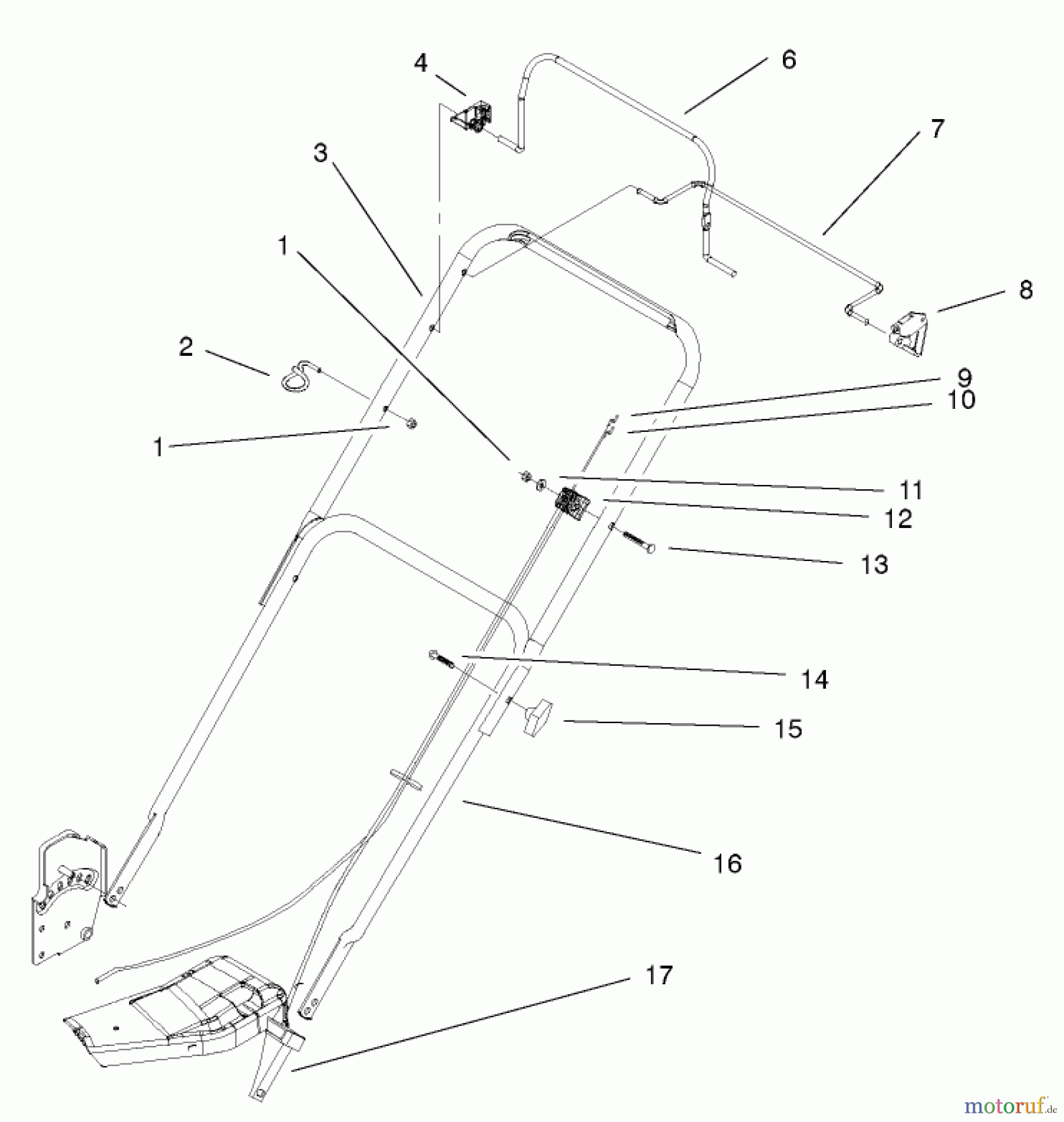  Toro Neu Mowers, Walk-Behind Seite 1 20028 - Toro Recycler Mower, 2001 (210000001-210999999) HANDLE ASSEMBLY