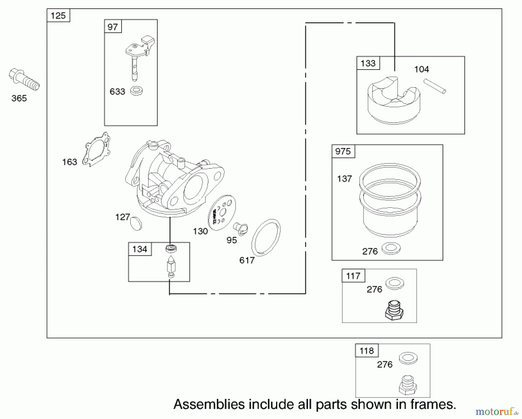  Toro Neu Mowers, Walk-Behind Seite 1 20033 - Toro Super Recycler Mower, 2002 (220000001-220999999) CARBURETOR ASSEMBLY ENGINE BRIGGS AND STRATTON MODEL 123K02-0114-E1