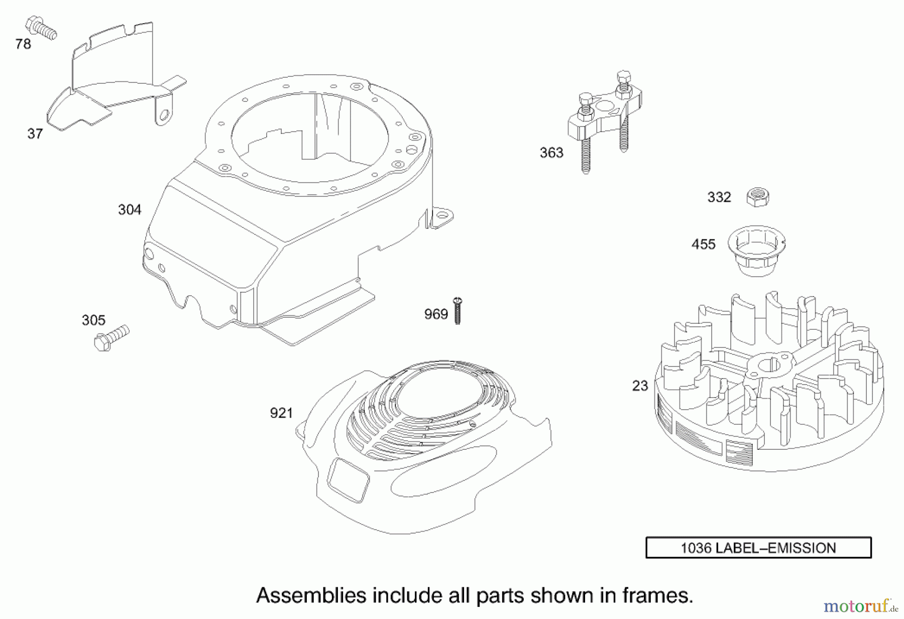  Toro Neu Mowers, Walk-Behind Seite 1 20033 - Toro Super Recycler Mower, 2004 (240000001-240999999) BLOWER HOUSING ASSEMBLY ENGINE BRIGGS AND STRATTON MODEL 123K02-0114-E1