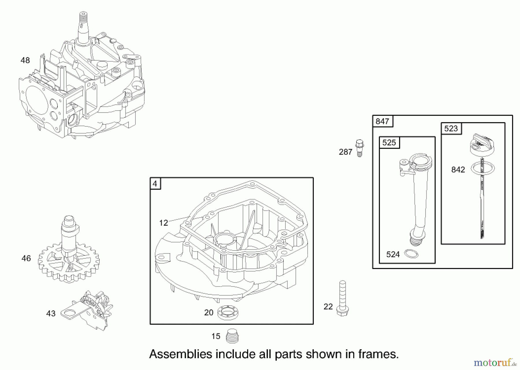  Toro Neu Mowers, Walk-Behind Seite 1 20033 - Toro Super Recycler Mower, 2004 (240000001-240999999) CRANKCASE ASSEMBLY ENGINE BRIGGS AND STRATTON MODEL 123K02-0114-E1