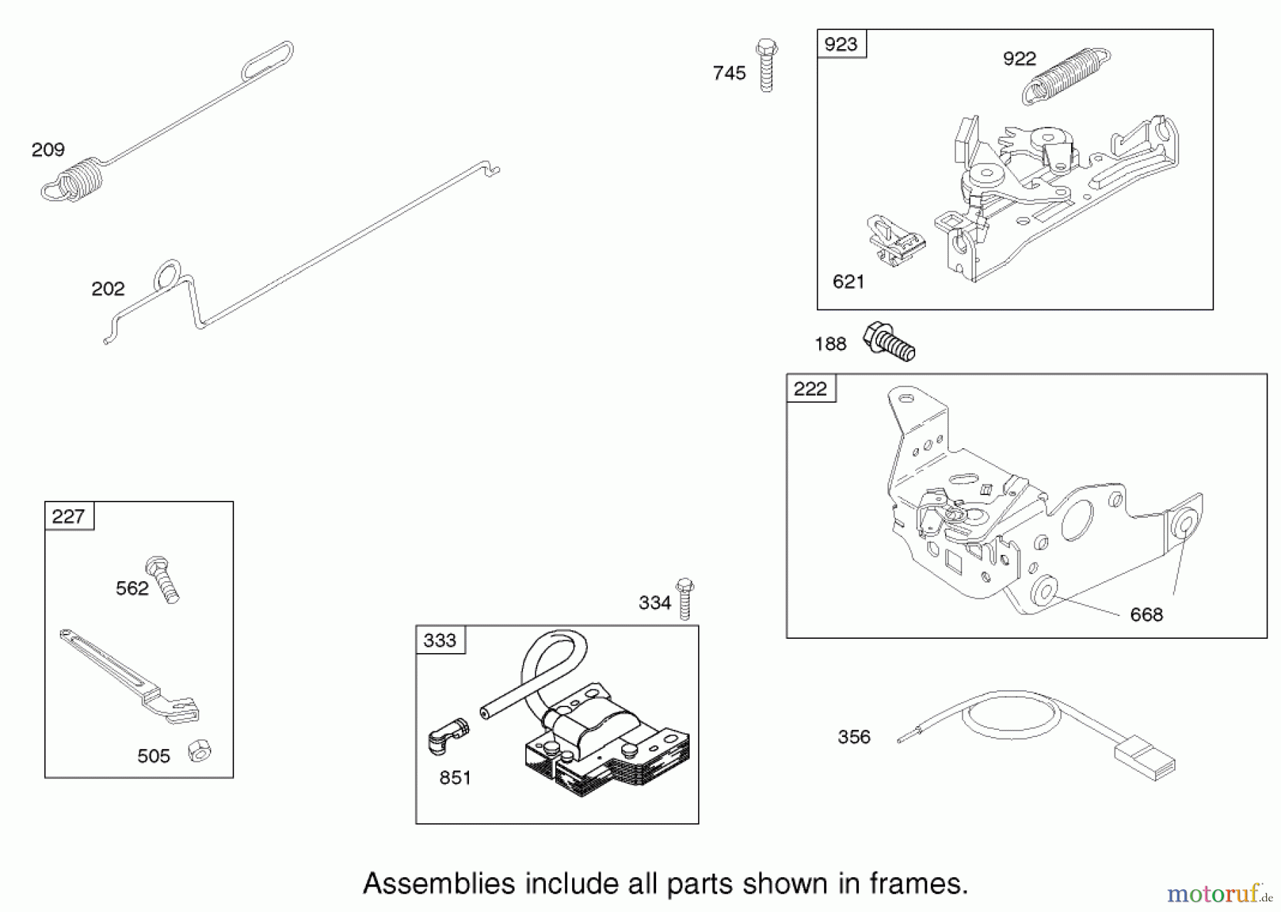  Toro Neu Mowers, Walk-Behind Seite 1 20036 - Toro Super Recycler Mower, 2002 (220000001-220999999) GOVERNOR ASSEMBLY ENGINE BRIGGS AND STRATTON MODEL 124K02-0110-B1