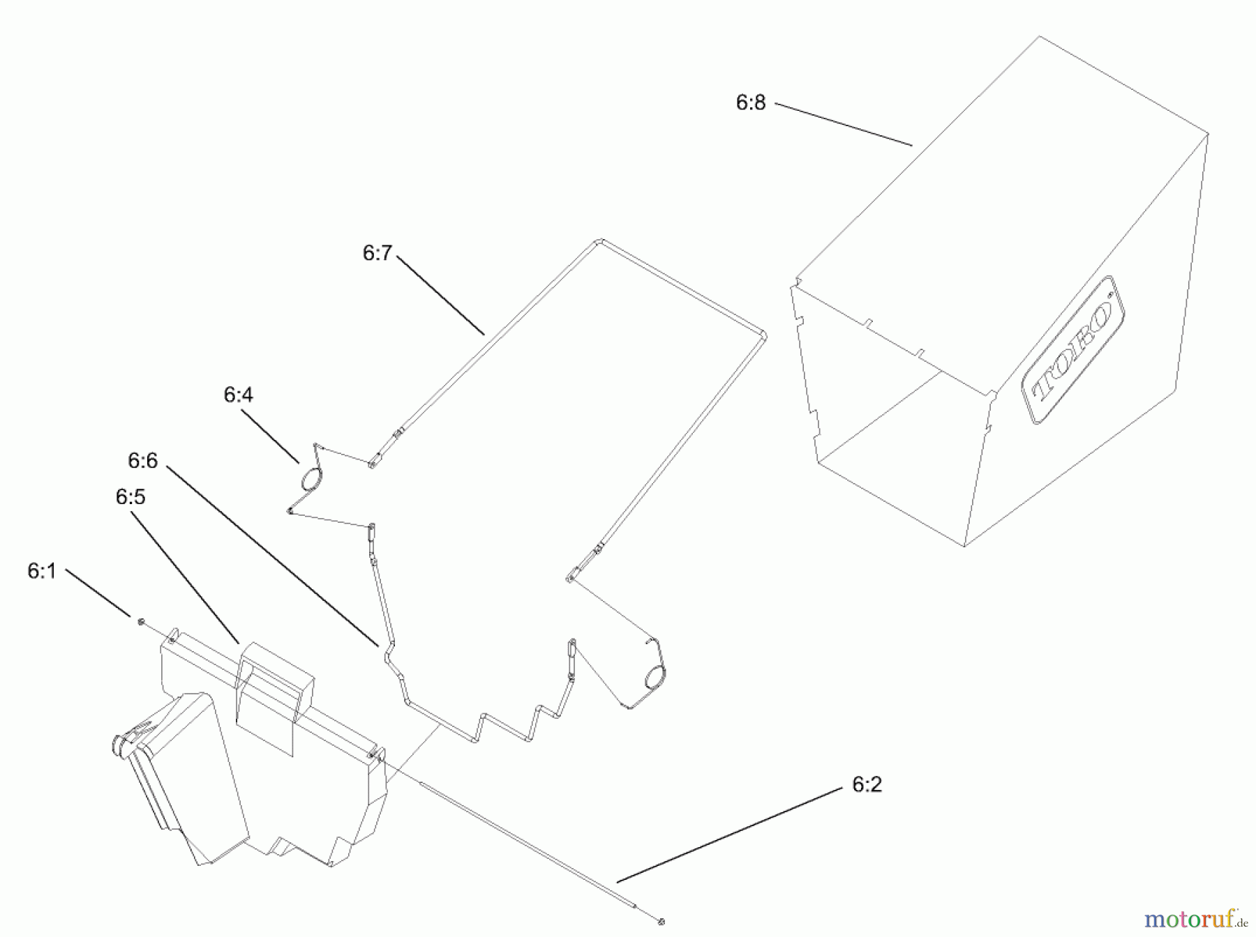  Toro Neu Mowers, Walk-Behind Seite 1 20038 - Toro Super Recycler Mower with Bag, 2003 (230000001-230999999) REAR BAGGER ASSEMBLY NO. 11-0189