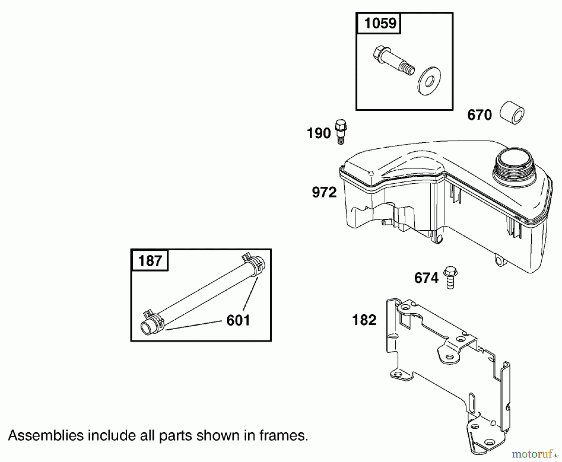  Toro Neu Mowers, Walk-Behind Seite 1 20040 (SR-21OS) - Toro Super Recycler Mower, SR-21OS, 2001 (210000001-210999999) FUEL TANK ASSEMBLY