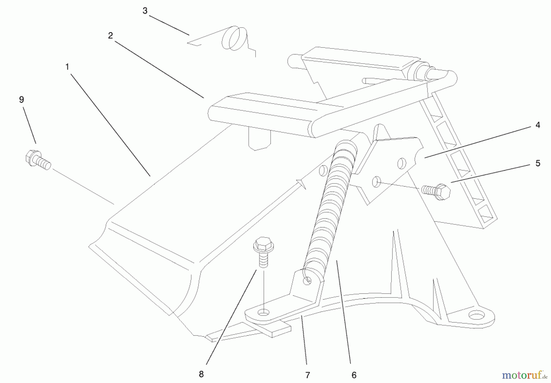  Toro Neu Mowers, Walk-Behind Seite 1 20042 (SR-21S) - Toro Super Recycler Mower, SR-21S, 1999 (9900001-9999999) REAR BAGGING DISCHARGE CHUTE ASSEMBLY