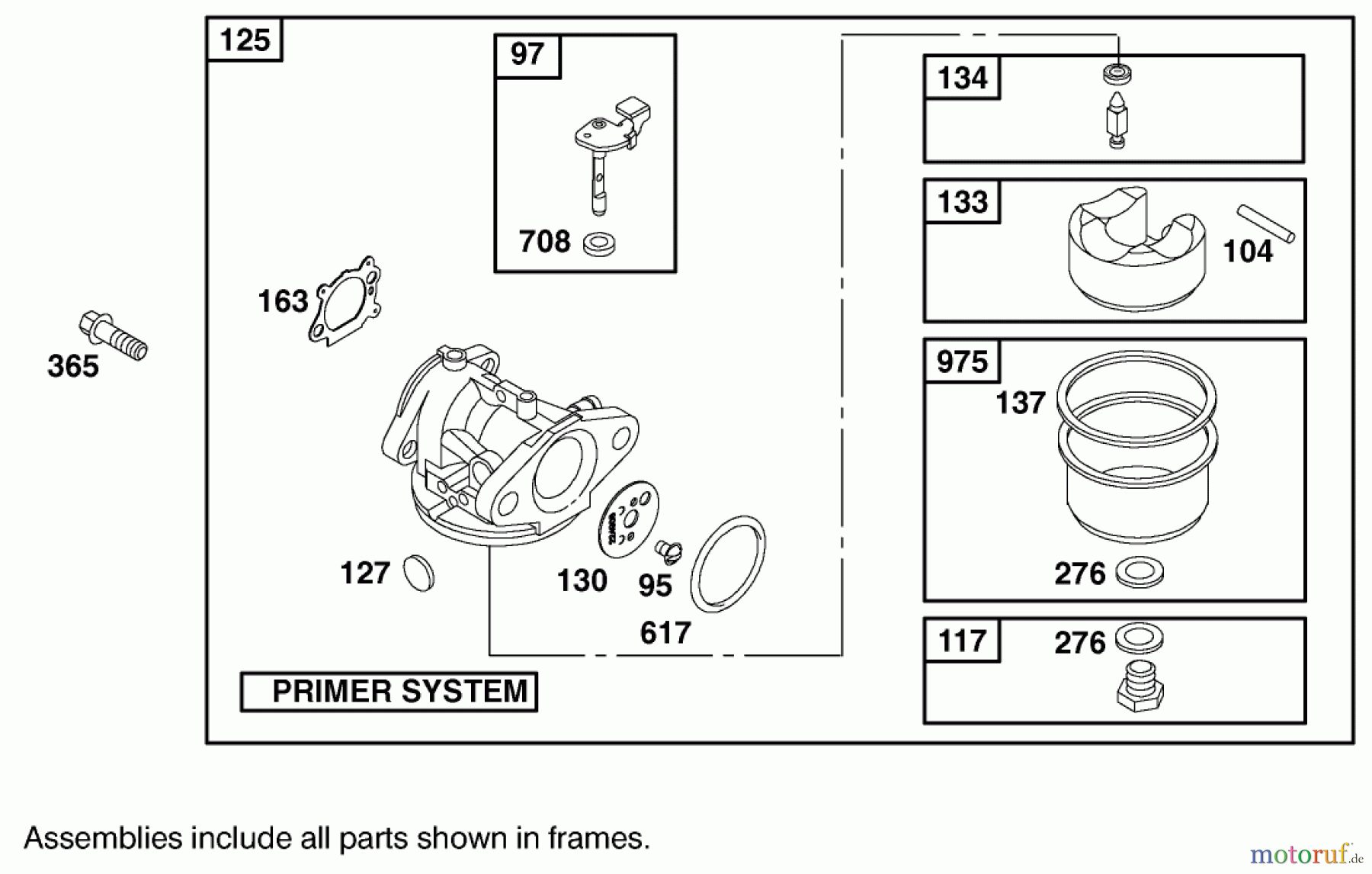  Toro Neu Mowers, Walk-Behind Seite 1 20045 (SR-21SE) - Toro Super Recycler Mower, SR-21SE, 2000 (200000001-200999999) CARBURETOR ASSEMBLY BRIGGS AND STRATTON 12H807-1775-E1