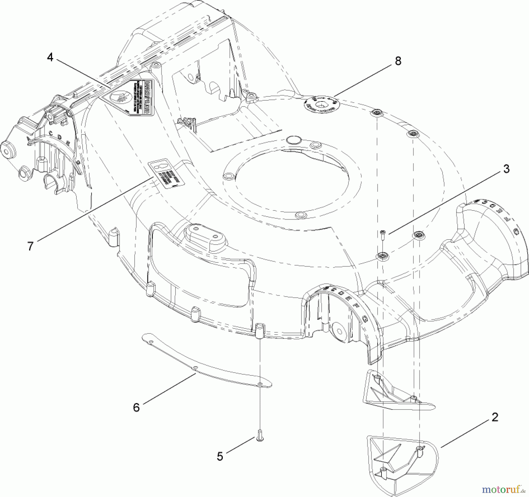  Toro Neu Mowers, Walk-Behind Seite 1 20053 - Toro Super Recycler Lawn Mower, 2007 (270000001-270999999) HOUSING ASSEMBLY NO. 112-8862