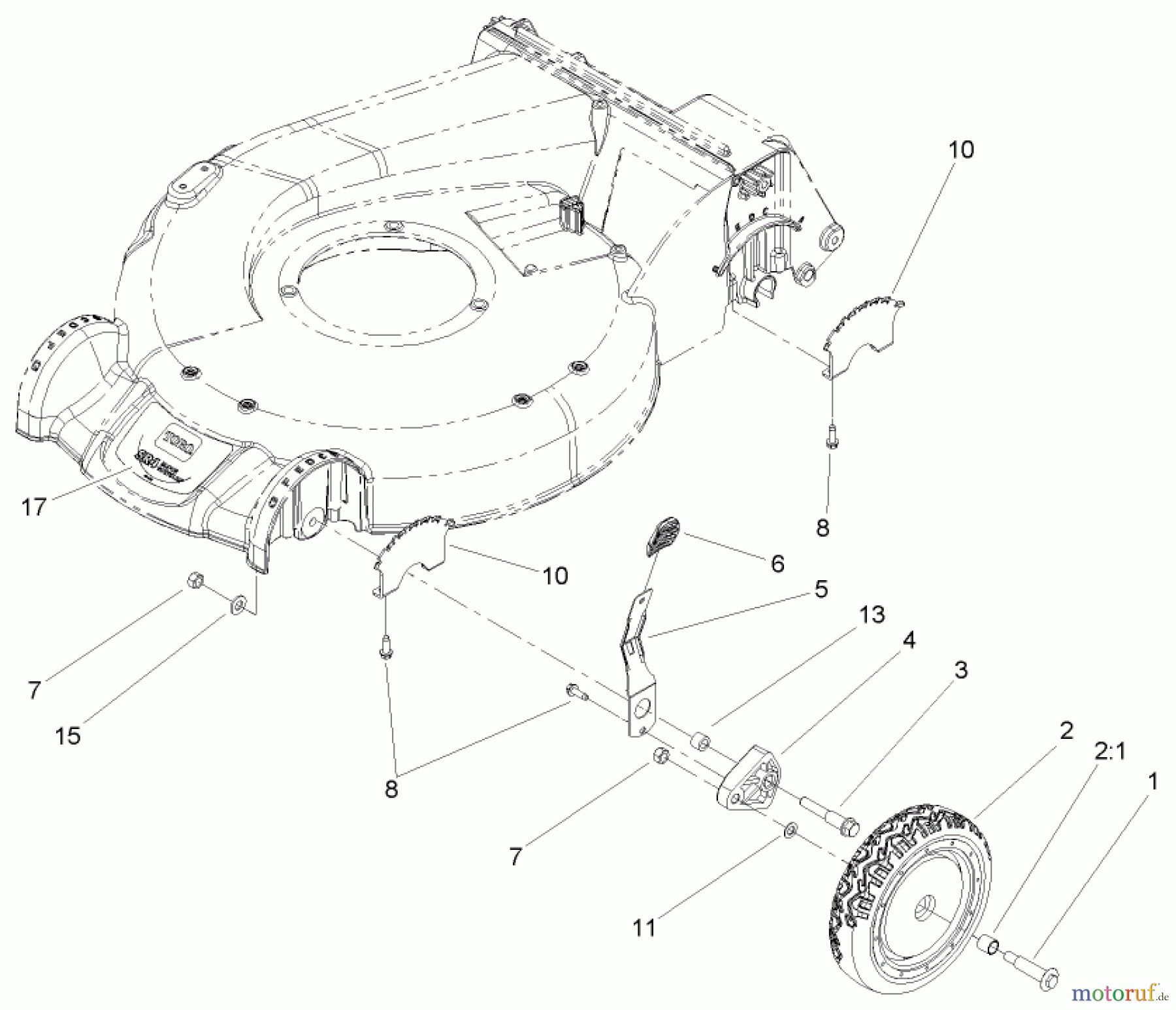  Toro Neu Mowers, Walk-Behind Seite 1 20054 - Toro Super Recycler Lawn Mower, 2005 (250000001-250999999) HEIGHT-OF-CUT ASSEMBLY