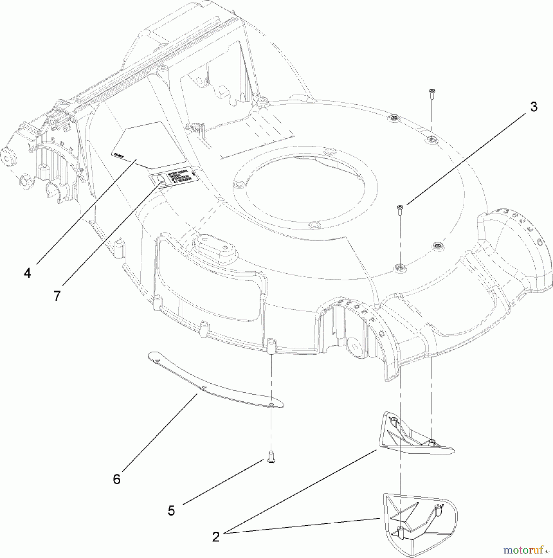  Toro Neu Mowers, Walk-Behind Seite 1 20054 - Toro Super Recycler Lawn Mower, 2005 (250000001-250999999) HOUSING ASSEMBLY NO. 108-4750