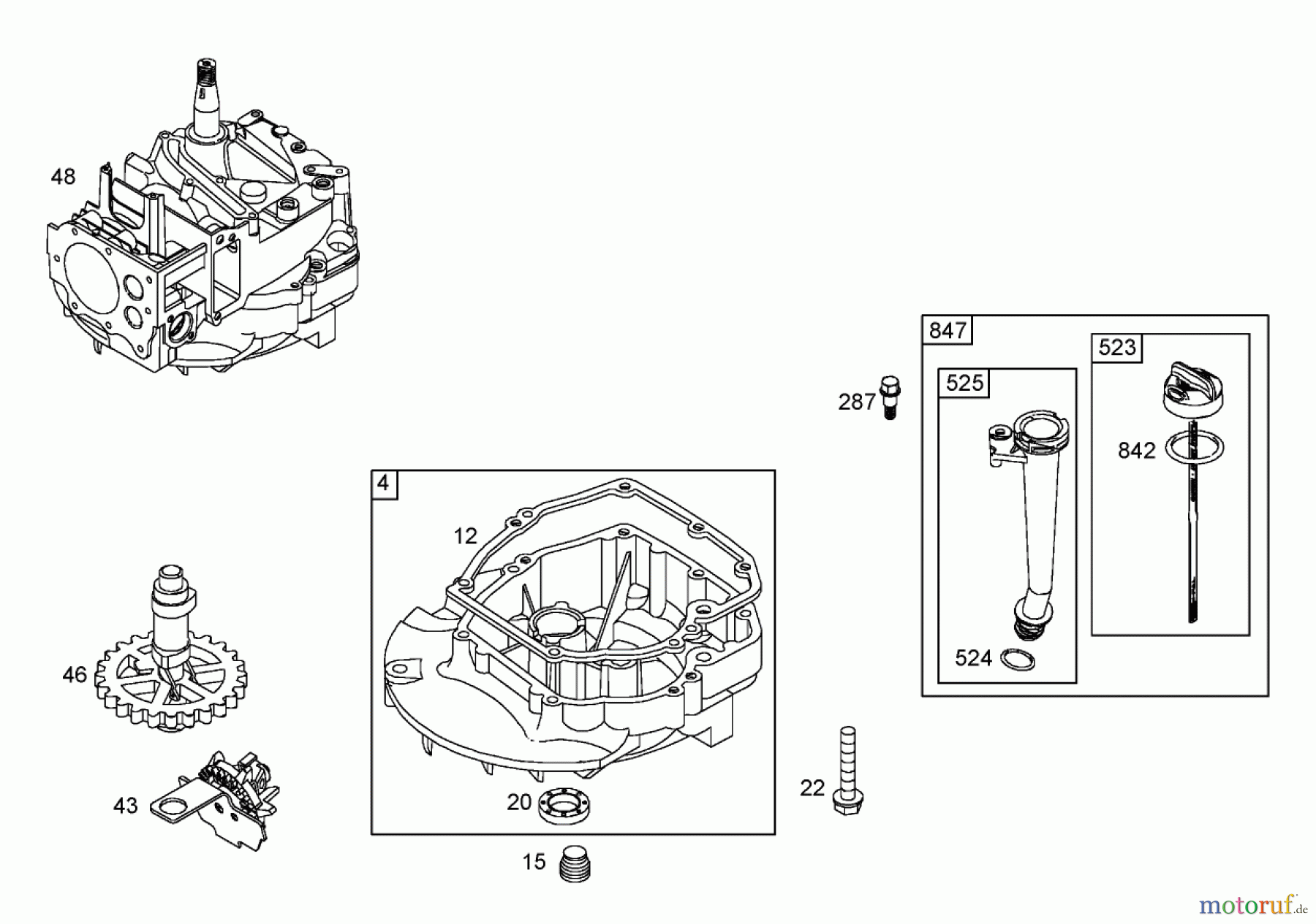  Toro Neu Mowers, Walk-Behind Seite 1 20054 - Toro Super Recycler Lawn Mower, 2006 (260000001-260999999) CRANKCASE ASSEMBLY BRIGGS AND STRATTON 125K02-0189-E1