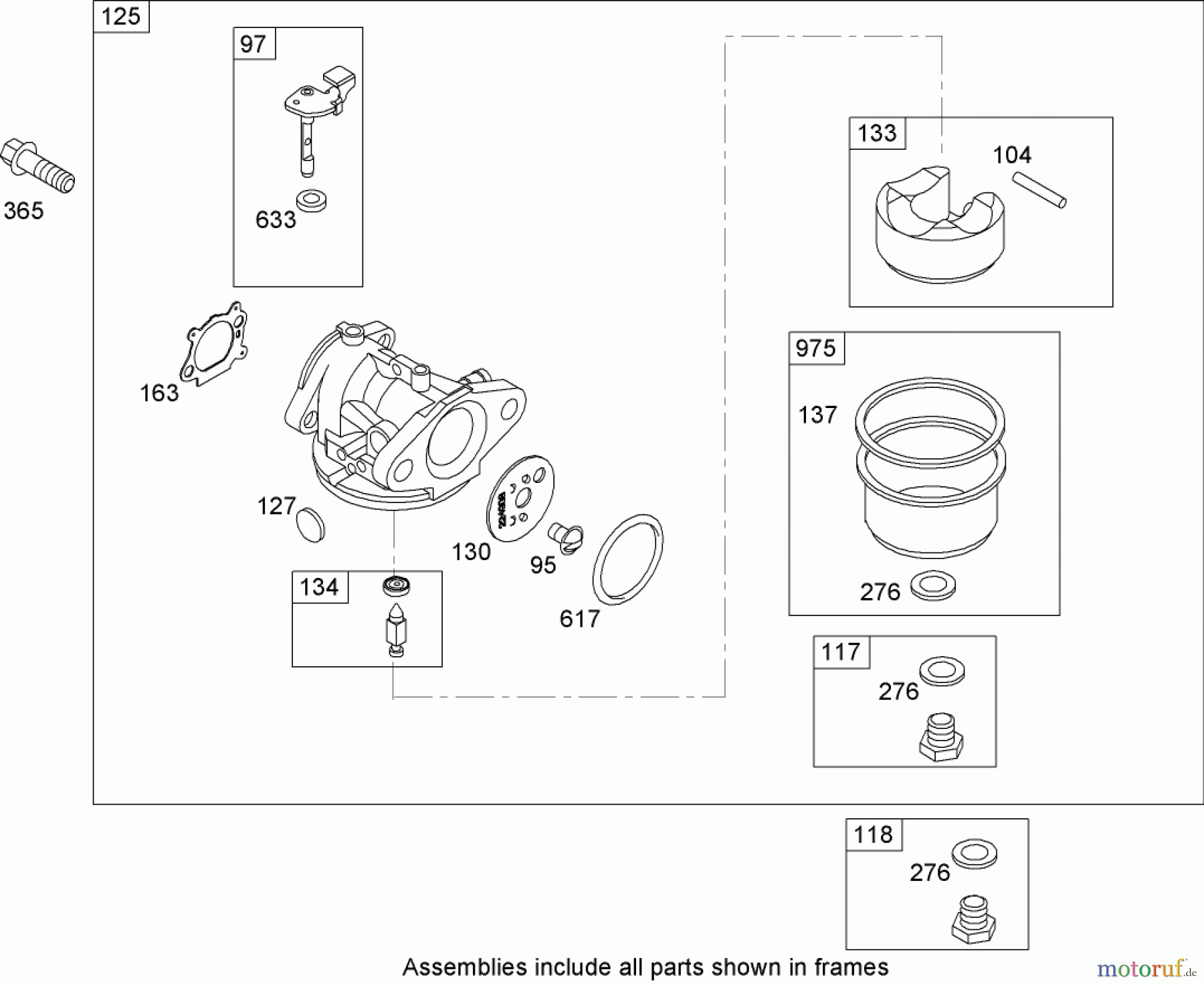  Toro Neu Mowers, Walk-Behind Seite 1 20054 - Toro Super Recycler Lawn Mower, 2007 (270000001-270999999) CARBURETOR ASSEMBLY BRIGGS AND STRATTON 126T02-0206-B1