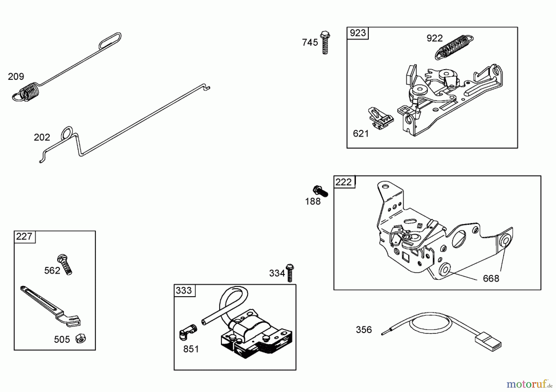  Toro Neu Mowers, Walk-Behind Seite 1 20056 - Toro Super Recycler Lawn Mower, 2005 (250000001-250999999) GOVERNOR ASSEMBLY BRIGGS AND STRATTON 125K02-0187-E1