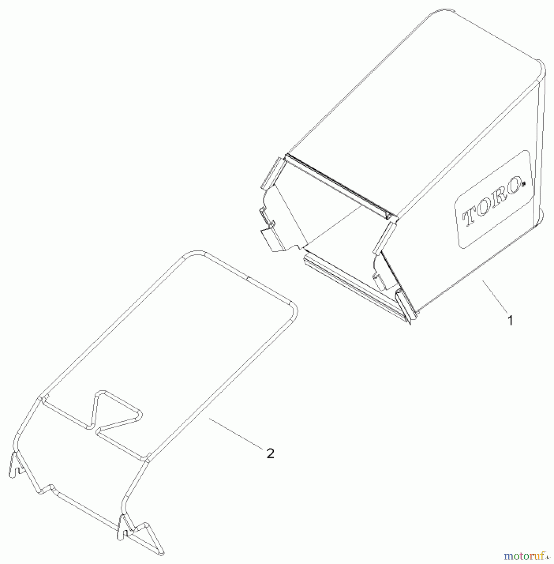  Toro Neu Mowers, Walk-Behind Seite 1 20056 - Toro Super Recycler Lawn Mower, 2005 (250000001-250999999) GRASS BAG ASSEMBLY