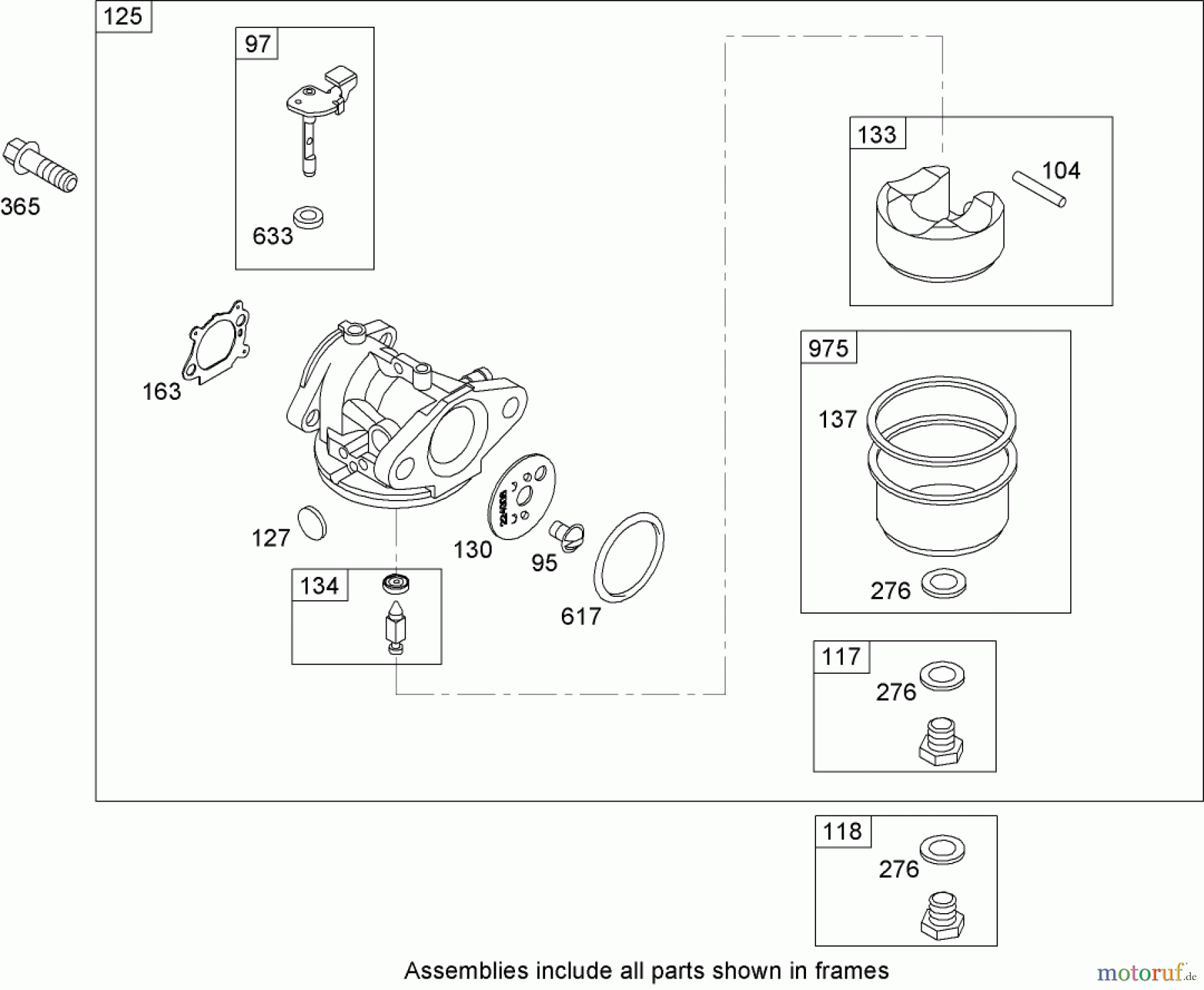  Toro Neu Mowers, Walk-Behind Seite 1 20056 - Toro Super Recycler Lawn Mower, 2007 (270000001-270999999) CARBURETOR ASSEMBLY BRIGGS AND STRATTON 126T02-0209-B1