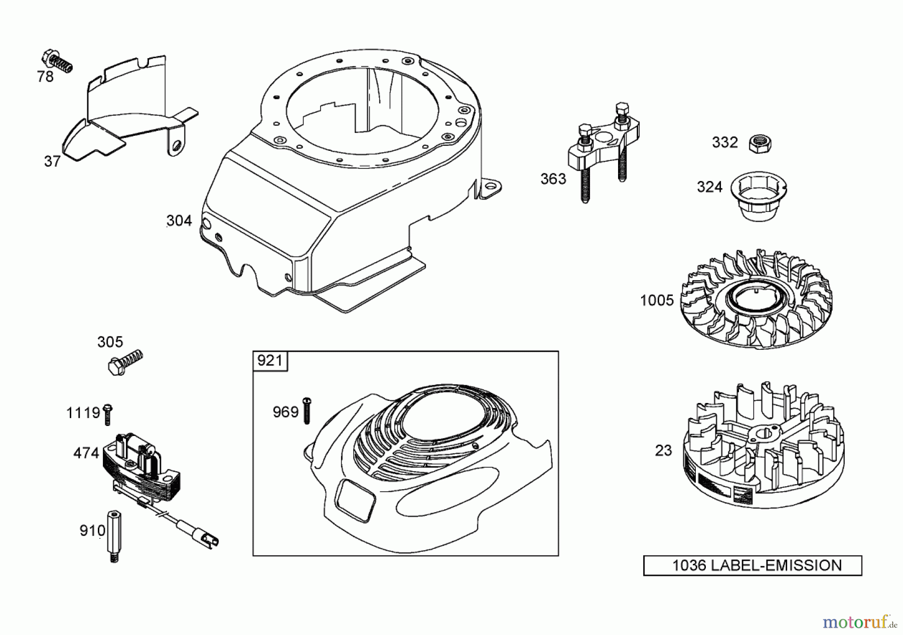  Toro Neu Mowers, Walk-Behind Seite 1 20058 - Toro Super Recycler Lawn Mower, 2005 (250000001-250999999) BLOWER HOUSING ASSEMBLY BRIGGS AND STRATTON 125K07-0188-E1