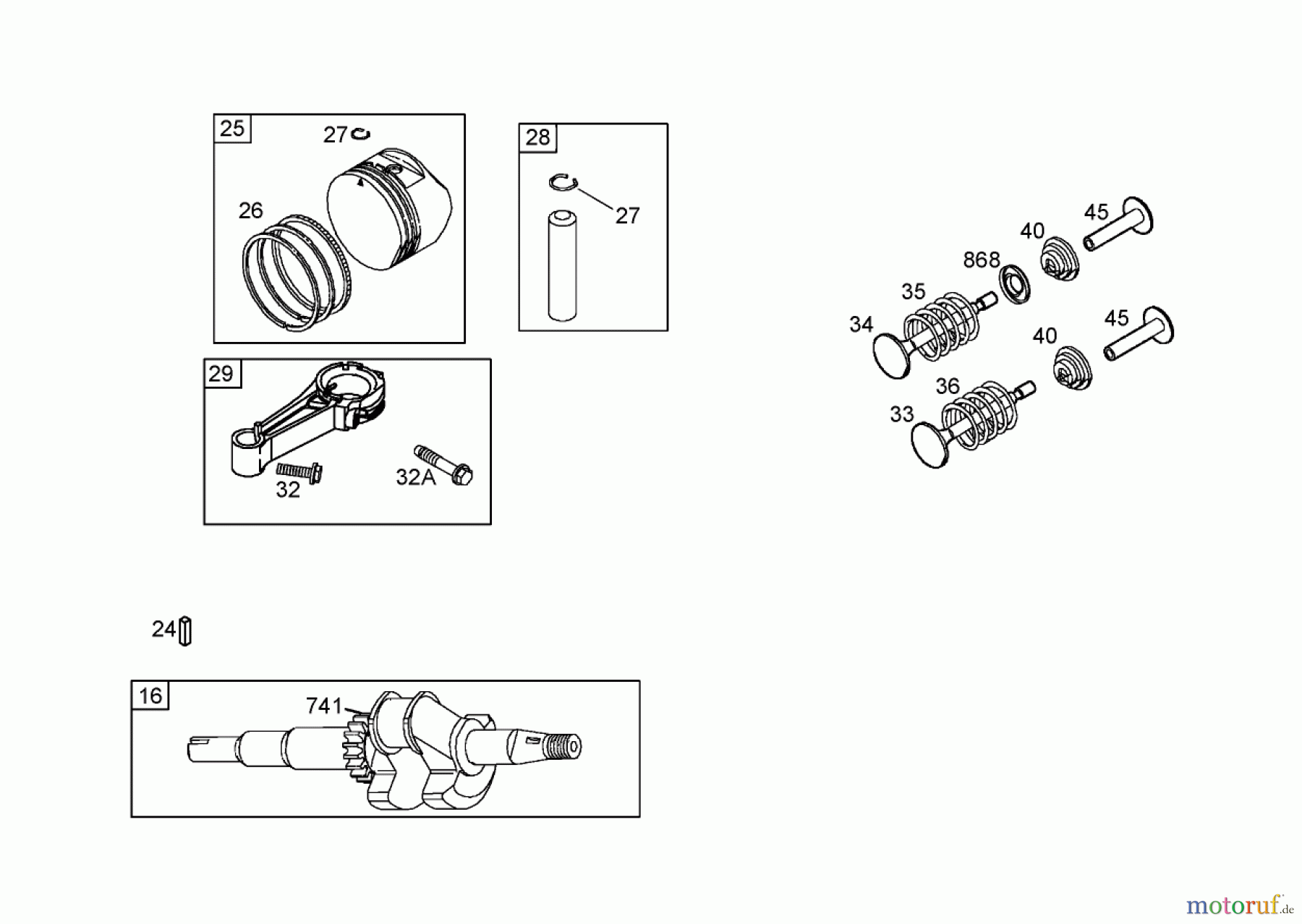  Toro Neu Mowers, Walk-Behind Seite 1 20058 - Toro Super Recycler Lawn Mower, 2006 (260000001-260999999) CRANKSHAFT ASSEMBLY BRIGGS AND STRATTON 125K07-0188-E1