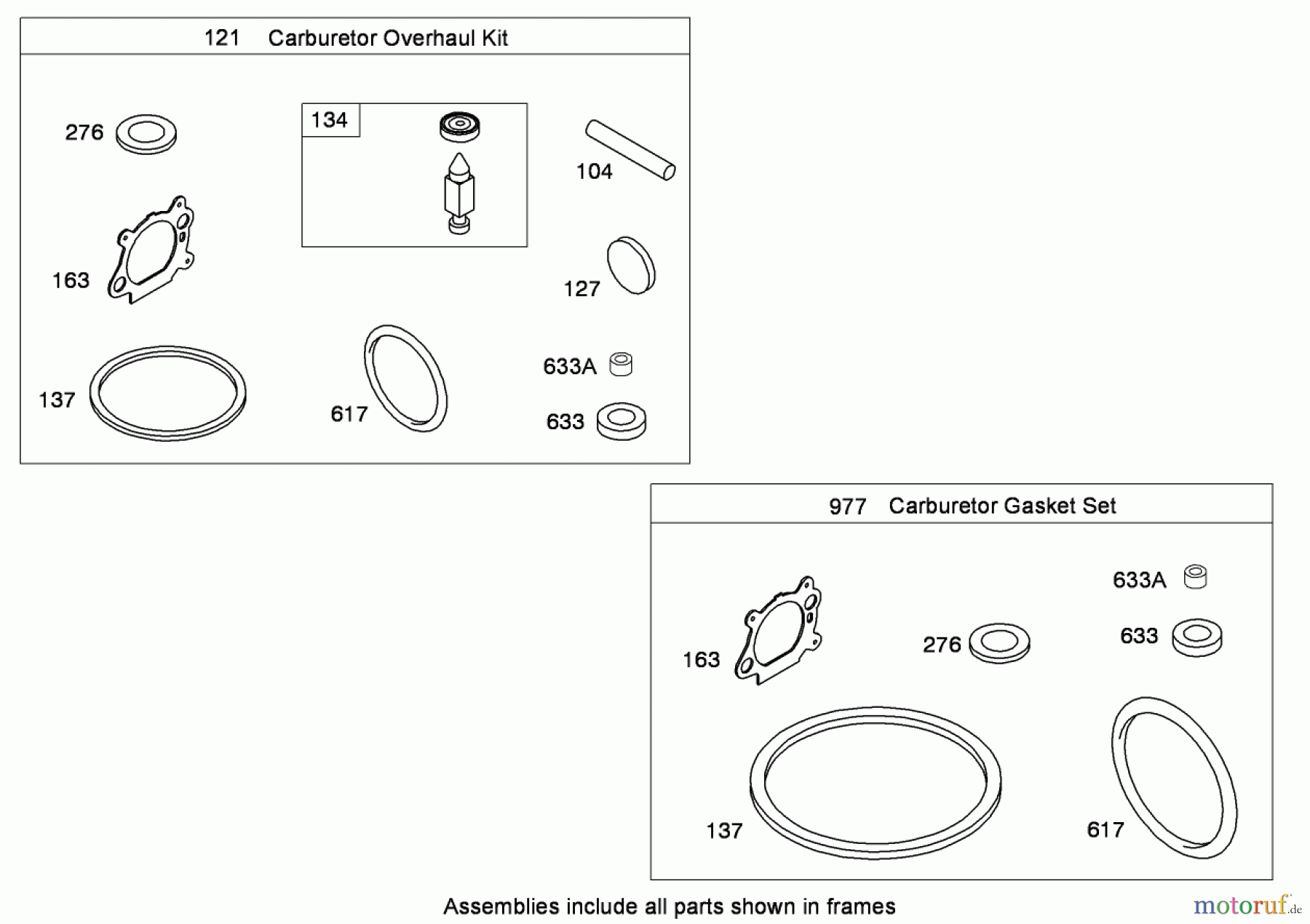  Toro Neu Mowers, Walk-Behind Seite 1 20091 - Toro Super Recycler Lawn Mower, 2008 (280000001-280999999) CARBURETOR OVERHAUL KIT BRIGGS AND STRATTON 126T02-0224-B1