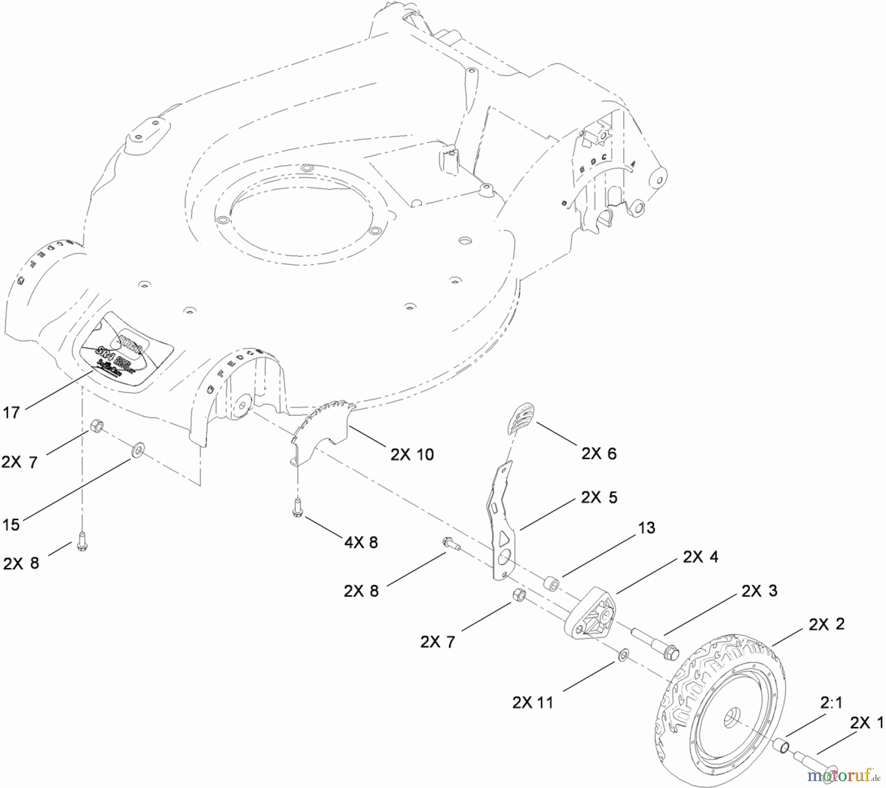  Toro Neu Mowers, Walk-Behind Seite 1 20092 - Toro Super Recycler Lawn Mower, 2010 (310000001-310020057) FRONT WHEEL AND HEIGHT-OF-CUT ASSEMBLY