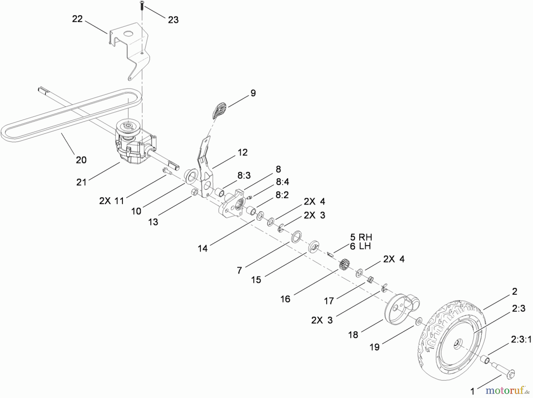  Toro Neu Mowers, Walk-Behind Seite 1 20092 - Toro Super Recycler Lawn Mower, 2010 (310000001-310020057) TRANSMISSION ASSEMBLY