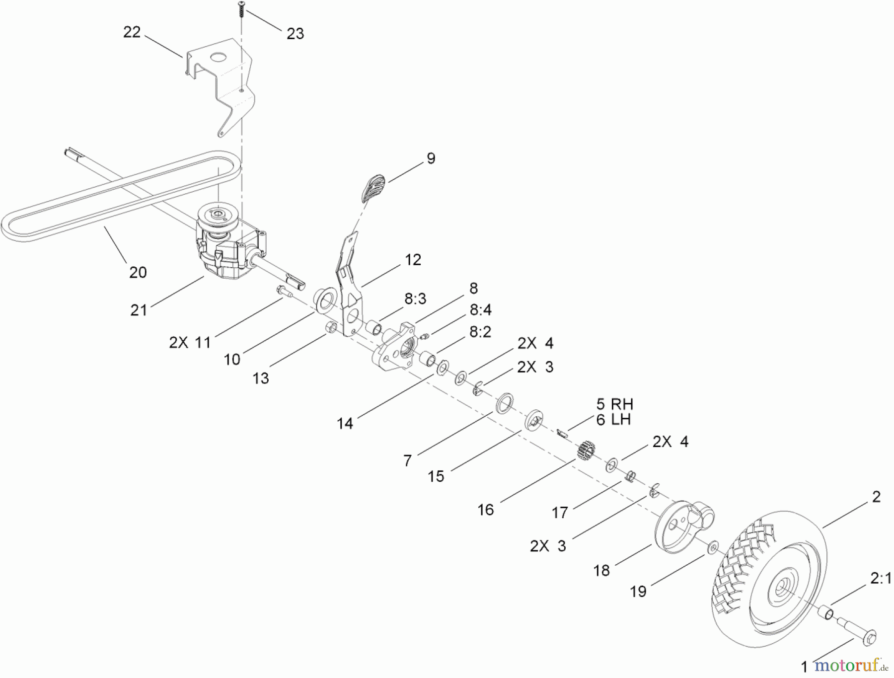  Toro Neu Mowers, Walk-Behind Seite 1 20092 - Toro Super Recycler Lawn Mower, 2010 (310020058-310020237) TRANSMISSION ASSEMBLY