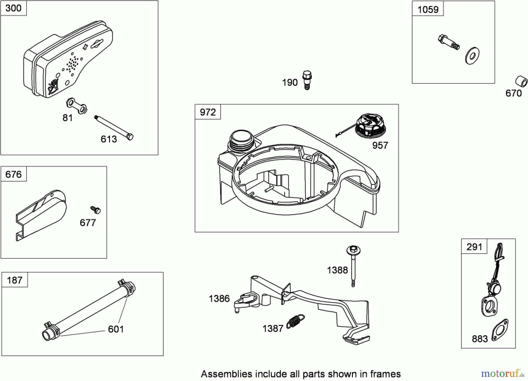  Toro Neu Mowers, Walk-Behind Seite 1 20093C - Toro Super Recycler Lawn Mower, 2008 (280000001-280999999) MUFFLER AND FUEL TANK ASSEMBLY BRIGGS AND STRATTON 126T02-0237-B1