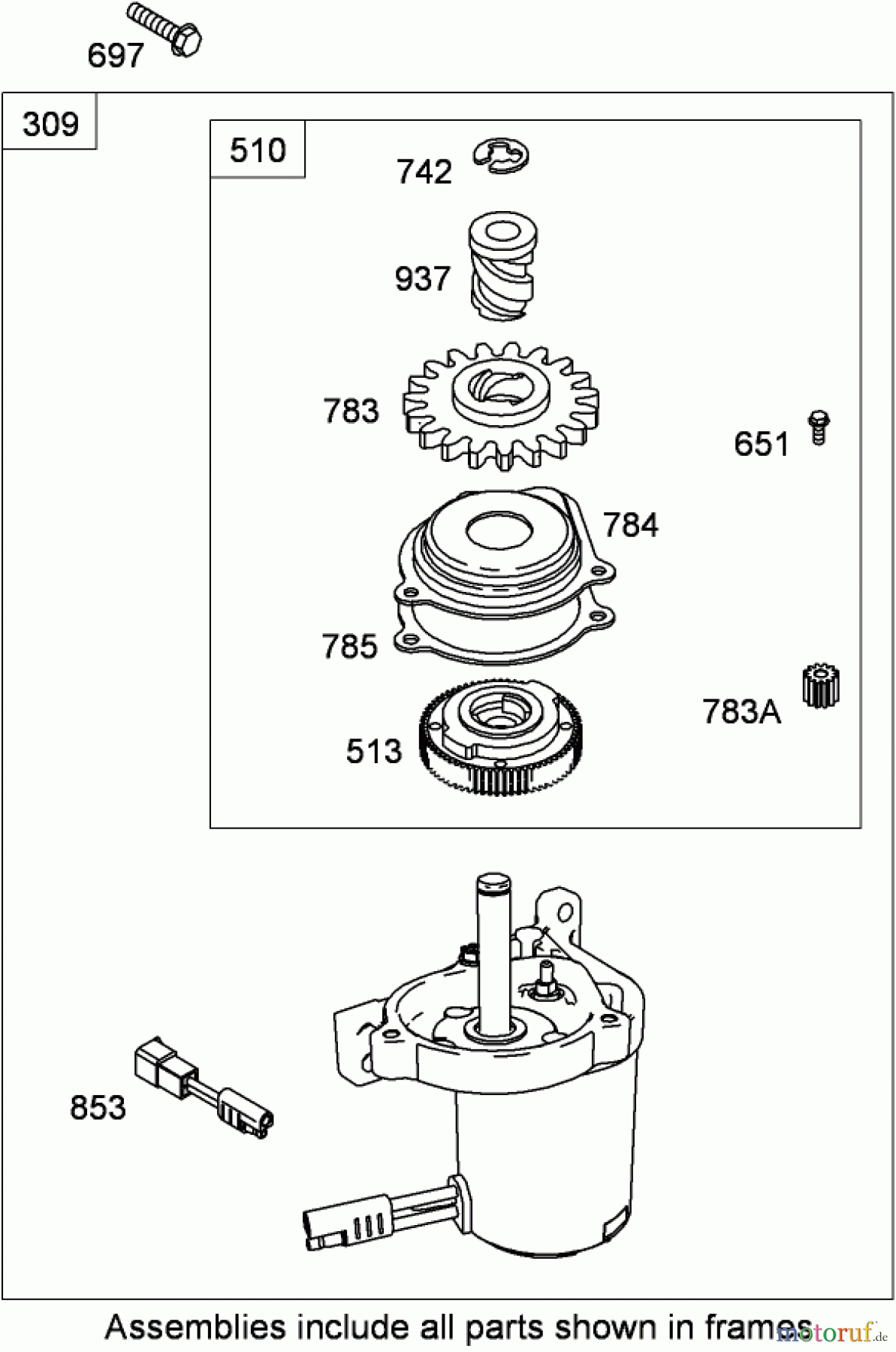  Toro Neu Mowers, Walk-Behind Seite 1 20095 - Toro Super Recycler Lawn Mower, 2008 (280000001-280999999) ELECTRIC STARTER ASSEMBLY BRIGGS AND STRATTON 126T07-0226-B1