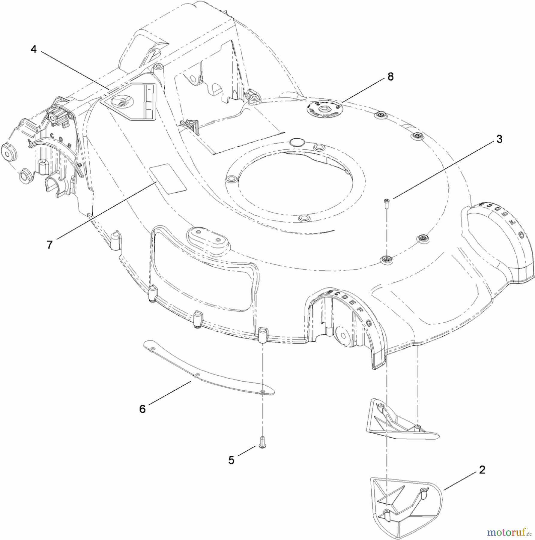  Toro Neu Mowers, Walk-Behind Seite 1 20095 - Toro Super Recycler Lawn Mower, 2010 (310000001-310004268) HOUSING ASSEMBLY NO. 115-2854