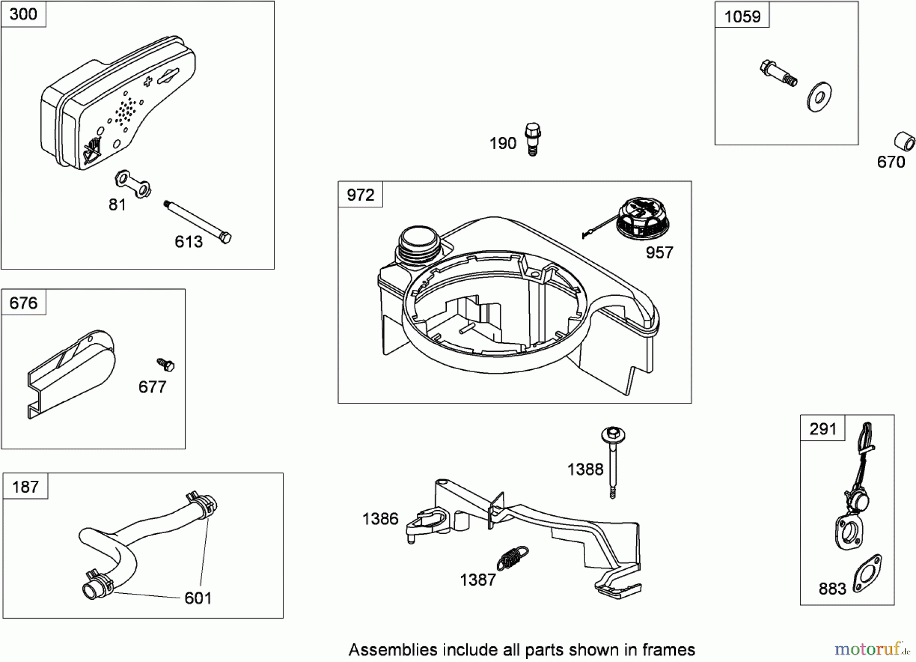  Toro Neu Mowers, Walk-Behind Seite 1 20095C - Toro Super Recycler Lawn Mower, 2008 (280000001-280999999) MUFFLER AND FUEL TANK ASSEMBLY BRIGGS AND STRATTON 126T07-0238-B1