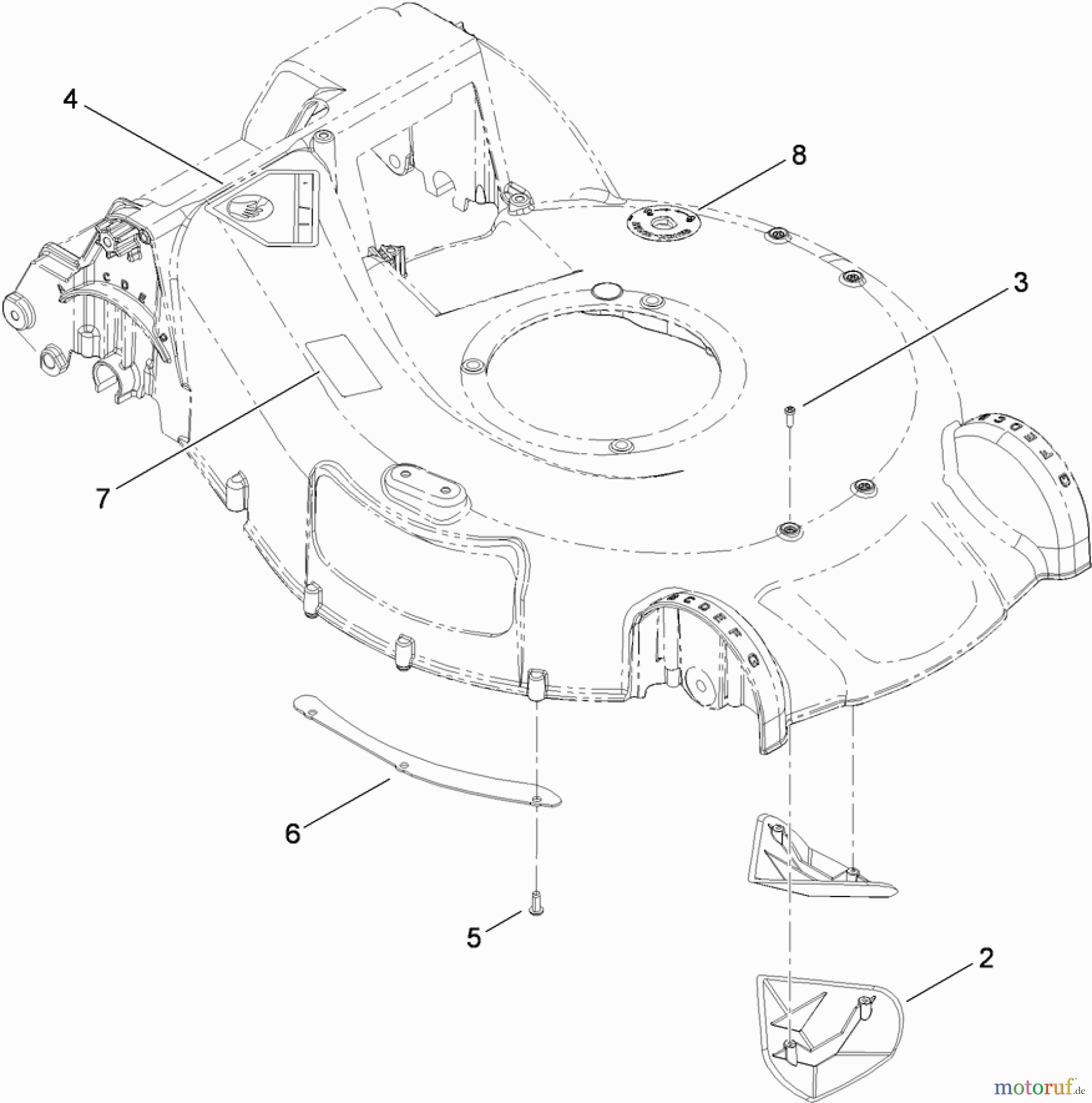  Toro Neu Mowers, Walk-Behind Seite 1 20099 - Toro Super Recycler Lawn Mower, 2010 (310000001-310000309) HOUSING ASSEMBLY NO. 115-2854