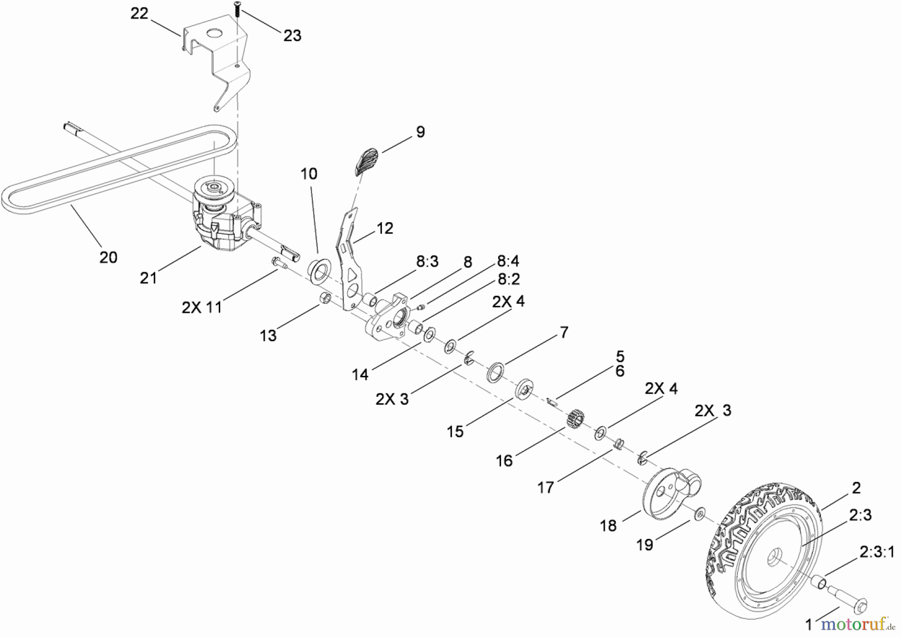  Toro Neu Mowers, Walk-Behind Seite 1 20099 - Toro Super Recycler Lawn Mower, 2010 (310000001-310000309) TRANSMISSION ASSEMBLY