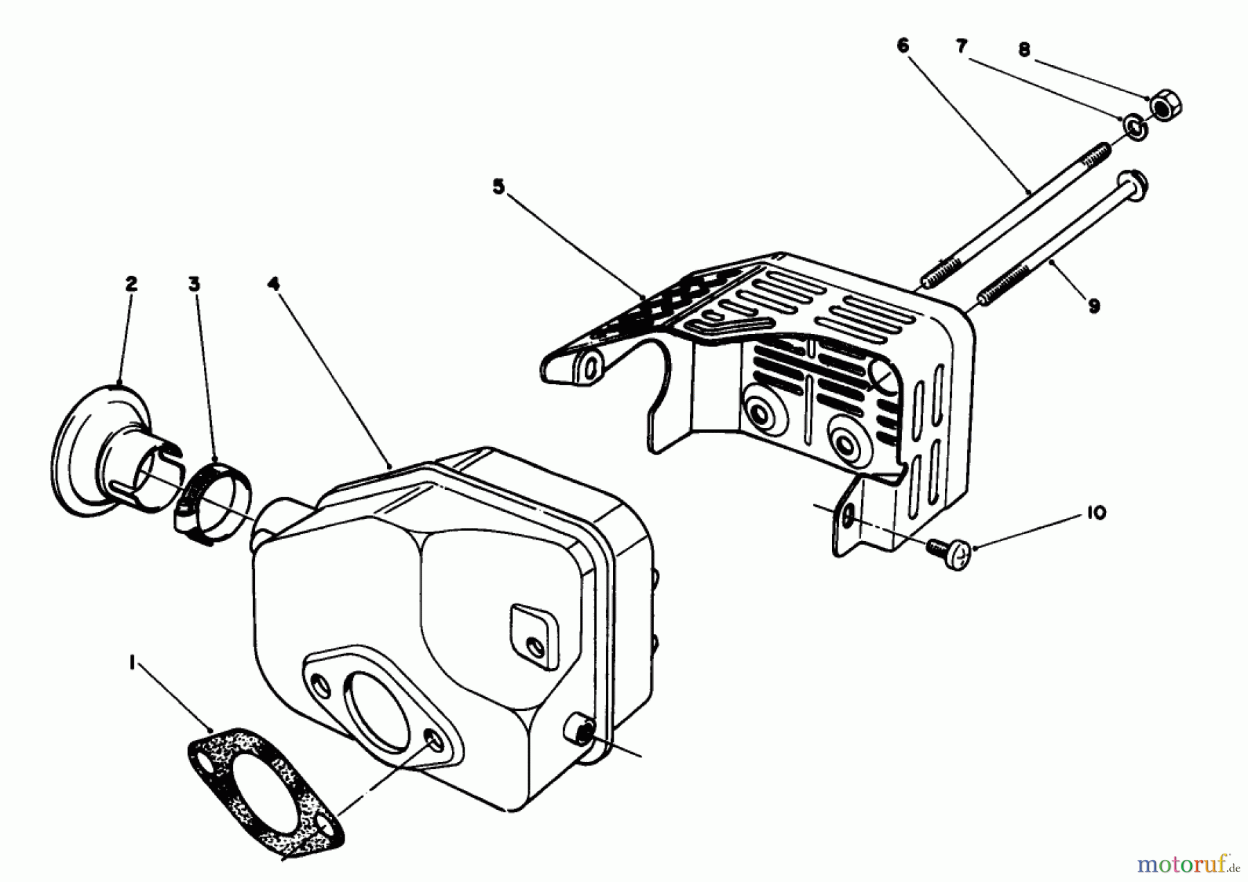  Toro Neu Mowers, Walk-Behind Seite 1 20106 - Toro Lawnmower, 1991 (1000001-1999999) MUFFLER ASSEMBLY (ENGINE NO. 47PLO-2)