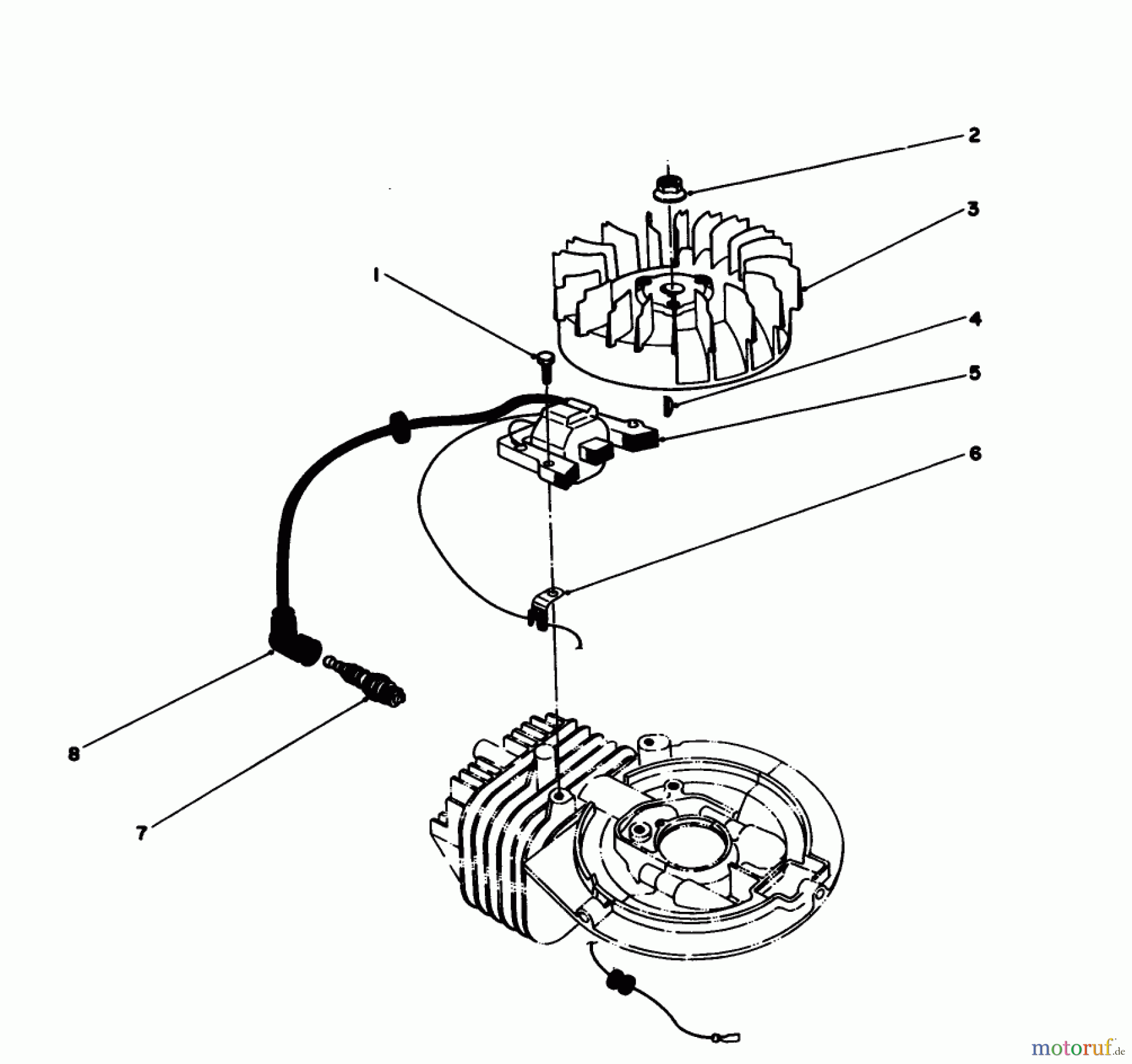  Toro Neu Mowers, Walk-Behind Seite 1 20106 - Toro Lawnmower, 1992 (2000001-2999999) FLYWHEEL & MAGNETO ASSEMBLY (ENGINE MODEL NO. 47PM1-2)