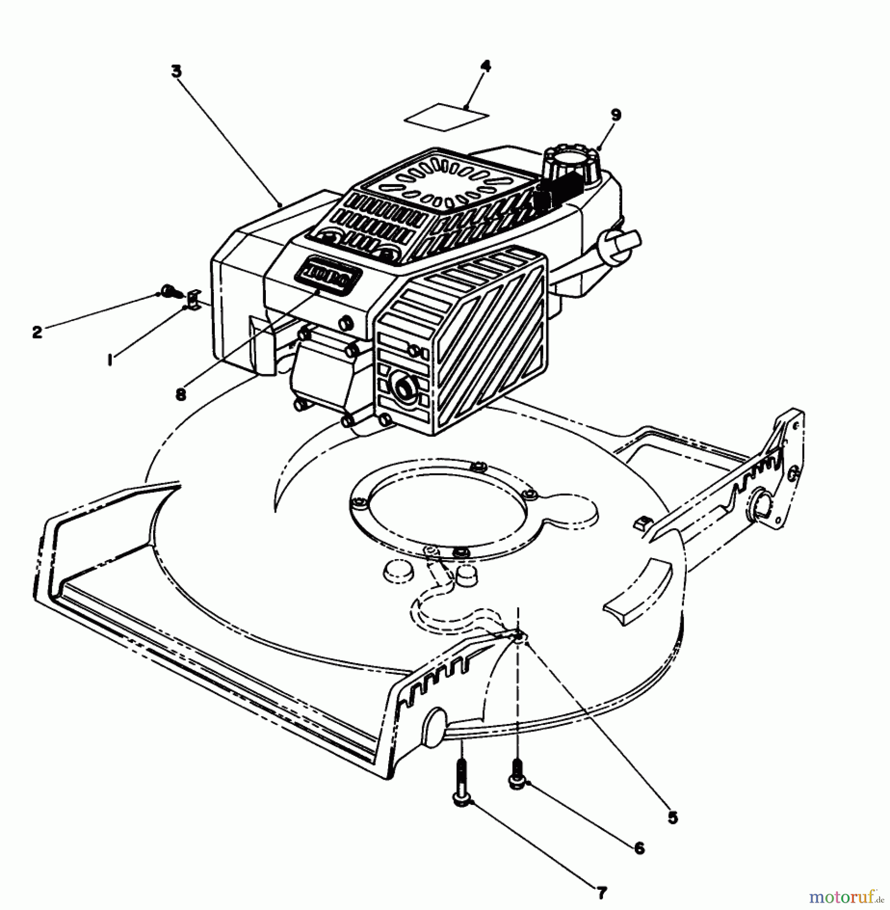  Toro Neu Mowers, Walk-Behind Seite 1 20107 - Toro Lawnmower, 1991 (1000001-1999999) ENGINE ASSEMBLY