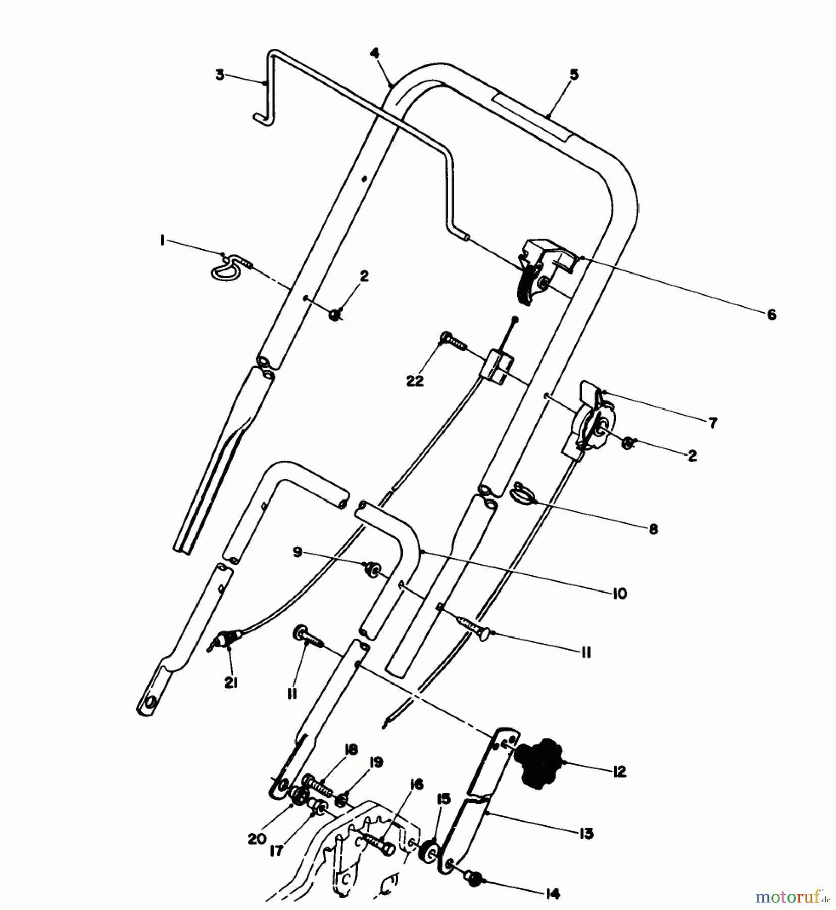  Toro Neu Mowers, Walk-Behind Seite 1 20180 - Toro Lawnmower, 1992 (2000001-2999999) HANDLE & THROTTLE CONTROL ASSEMBLY