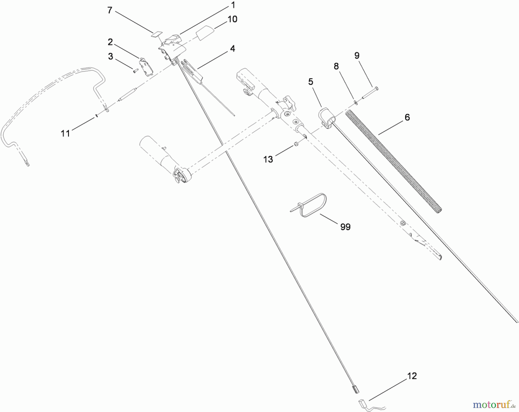  Toro Neu Mowers, Walk-Behind Seite 1 20197 - Toro Super Bagger Lawn Mower, 2010 (310000001-310999999) SWITCH ASSEMBLY